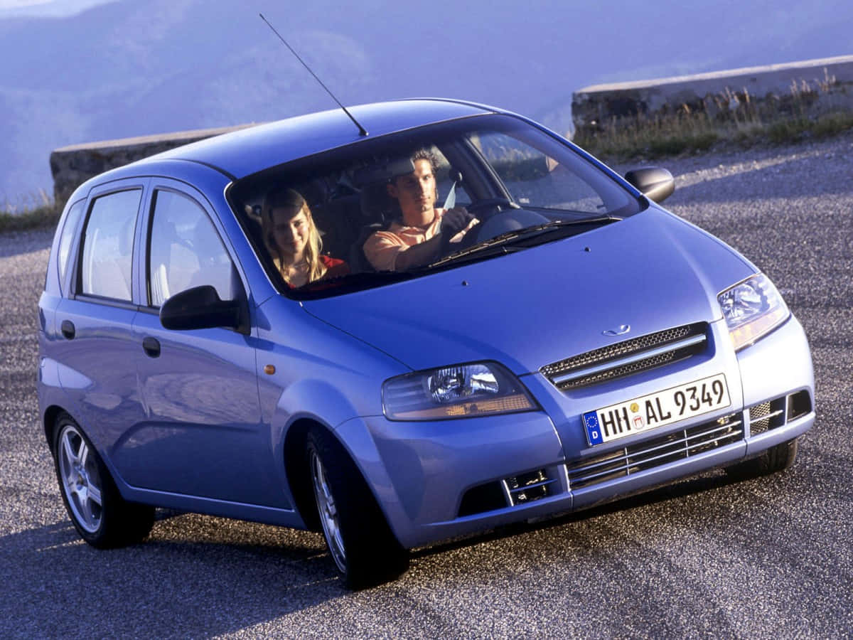 Daewoo Kalos, blue, compact car, SD Desktop Wallpaper