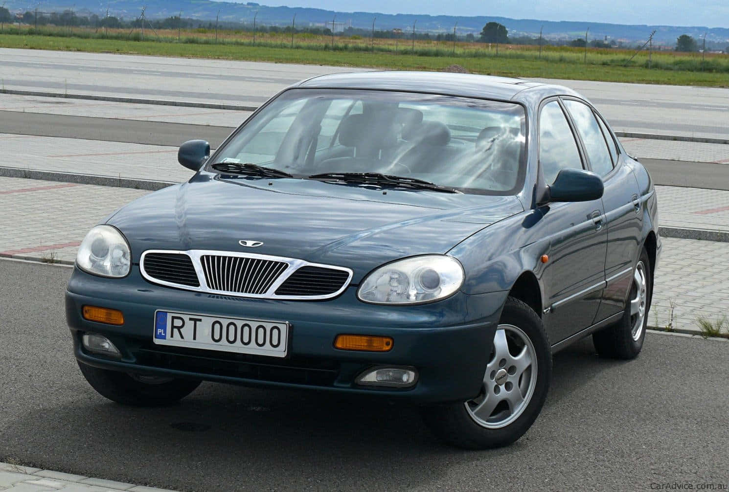 Daewoo, dark blue, sedan, HD Desktop Wallpaper