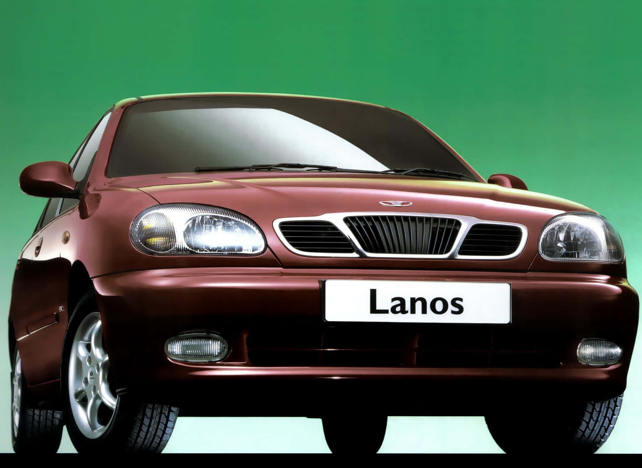 Daewoo Lanos, glossy maroon, sedan, Full HD Desktop Wallpaper