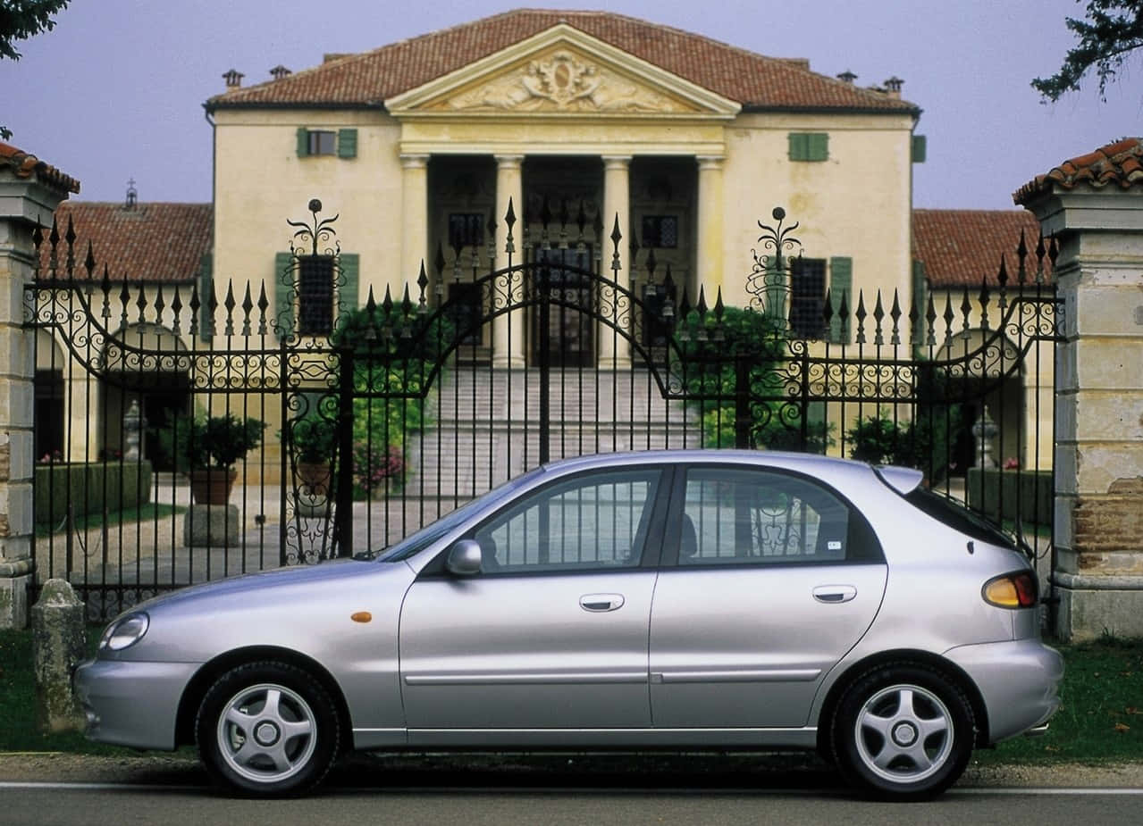 Daewoo Lanos, silver, hatchback, SD Desktop Wallpaper