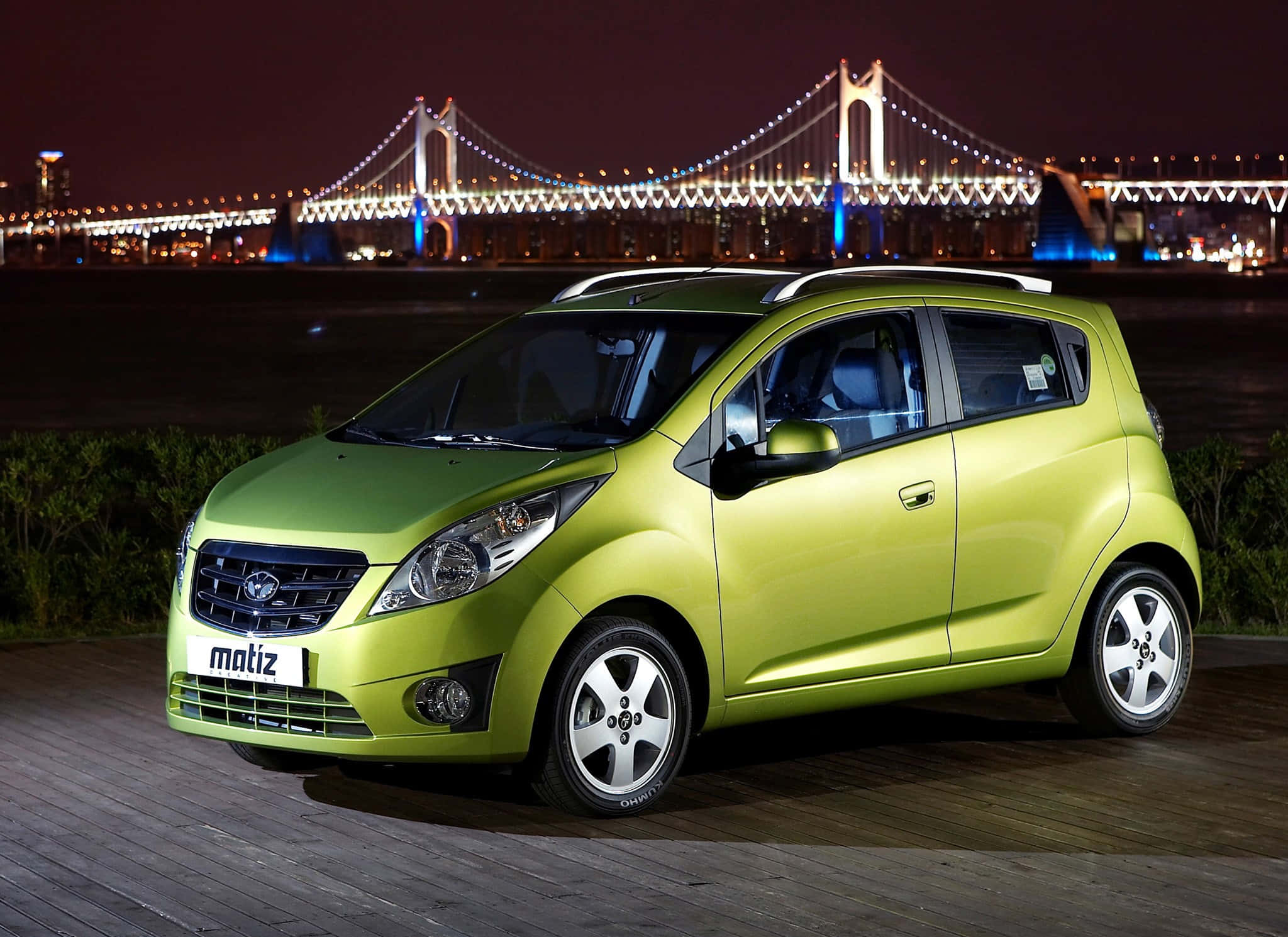 Daewoo Matiz, lime green, compact car, Full HD Desktop Wallpaper