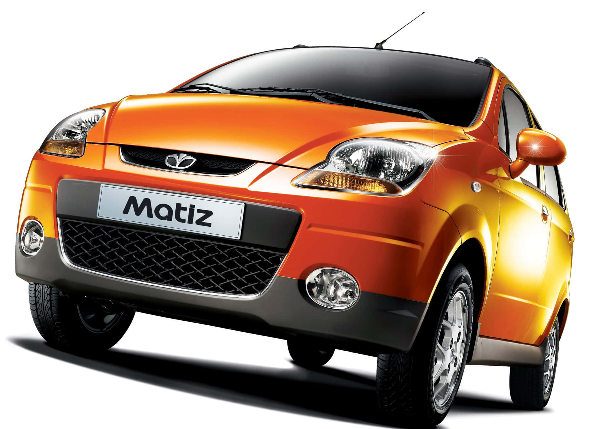 Daewoo Matiz, compact car, vibrant orange, Full HD Desktop Wallpaper