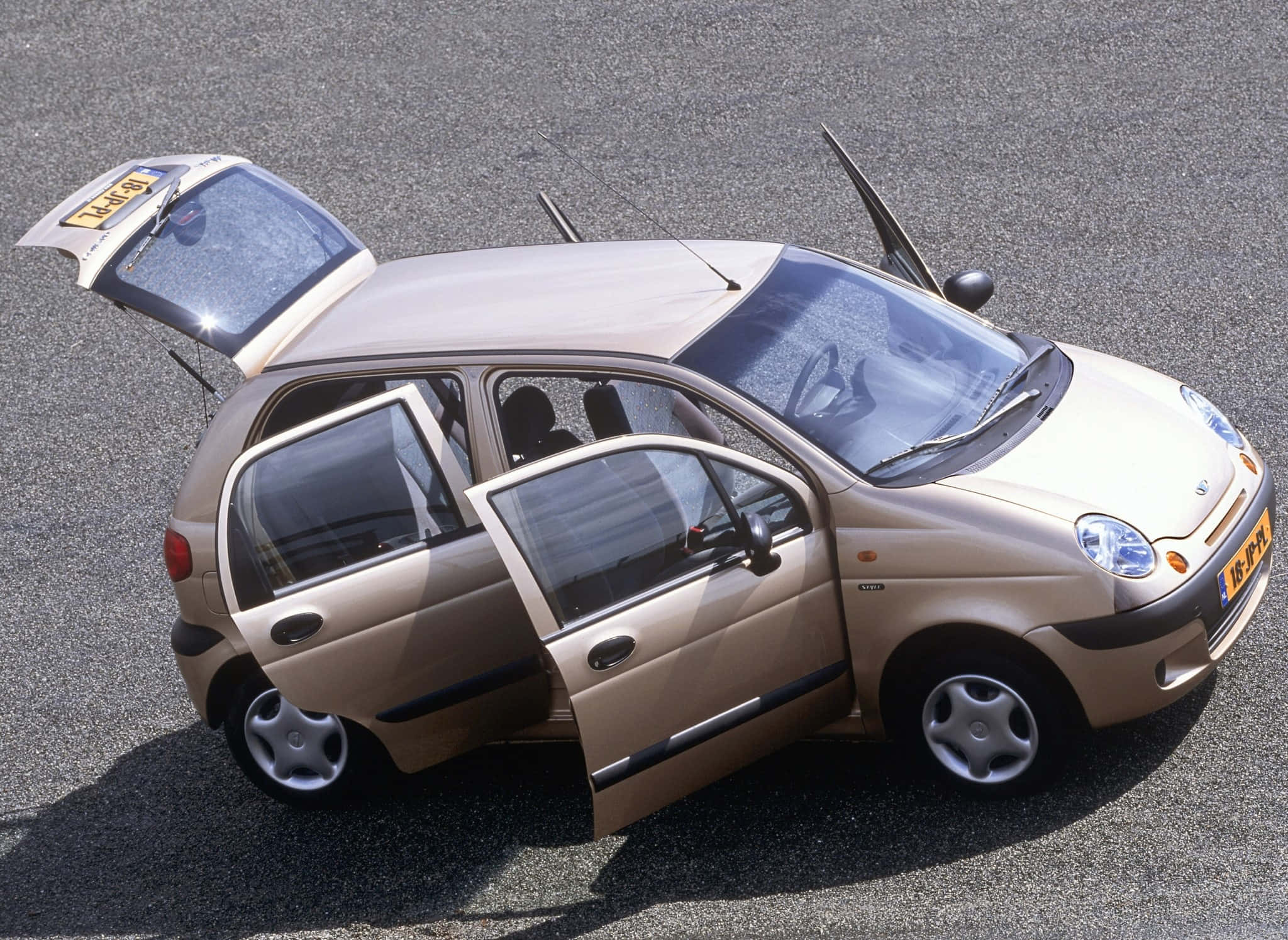 Daewoo Matiz, beige, compact car, Full HD Desktop Wallpaper