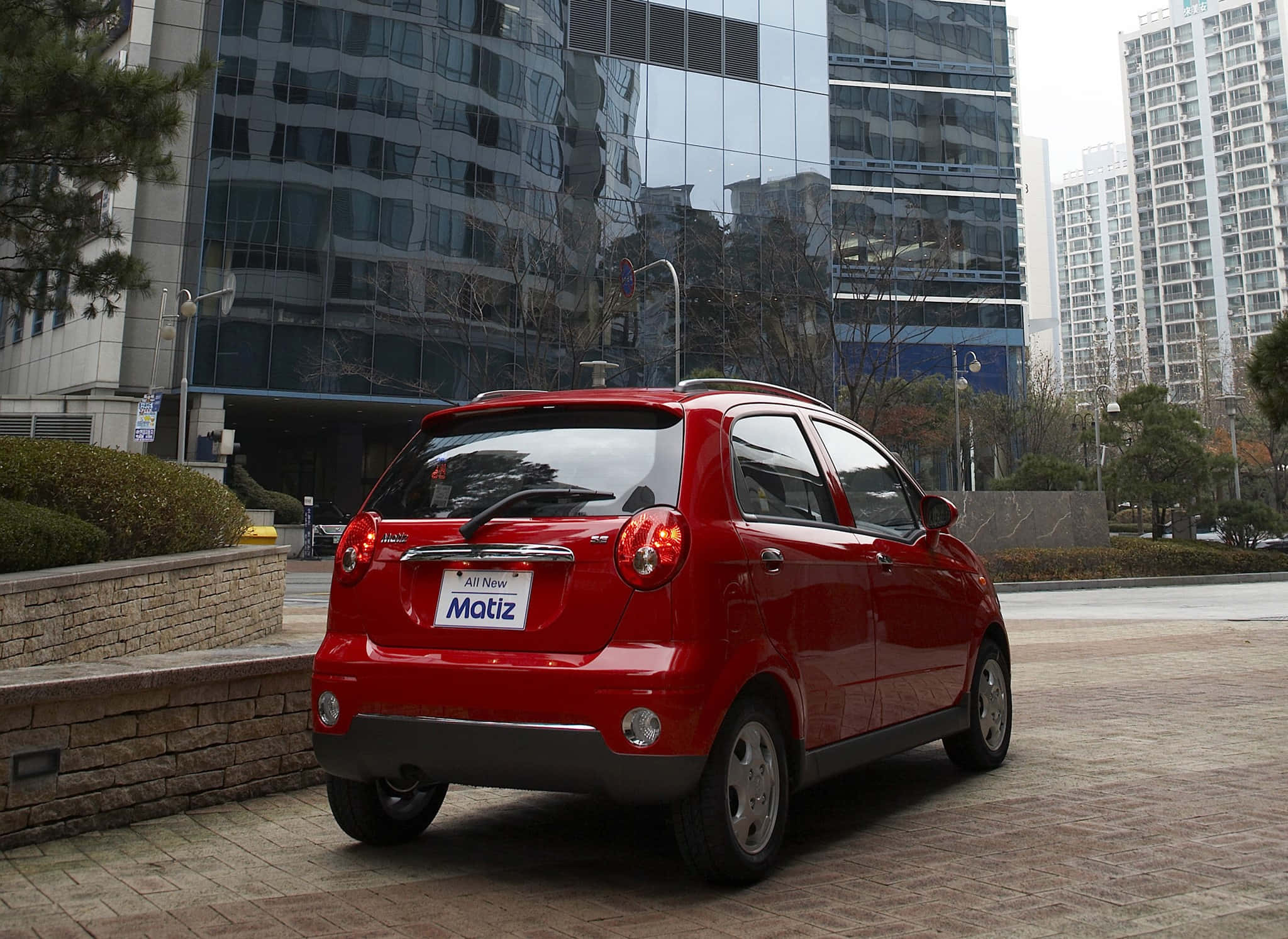 Daewoo Matiz, vibrant red, compact car, Full HD Desktop Wallpaper