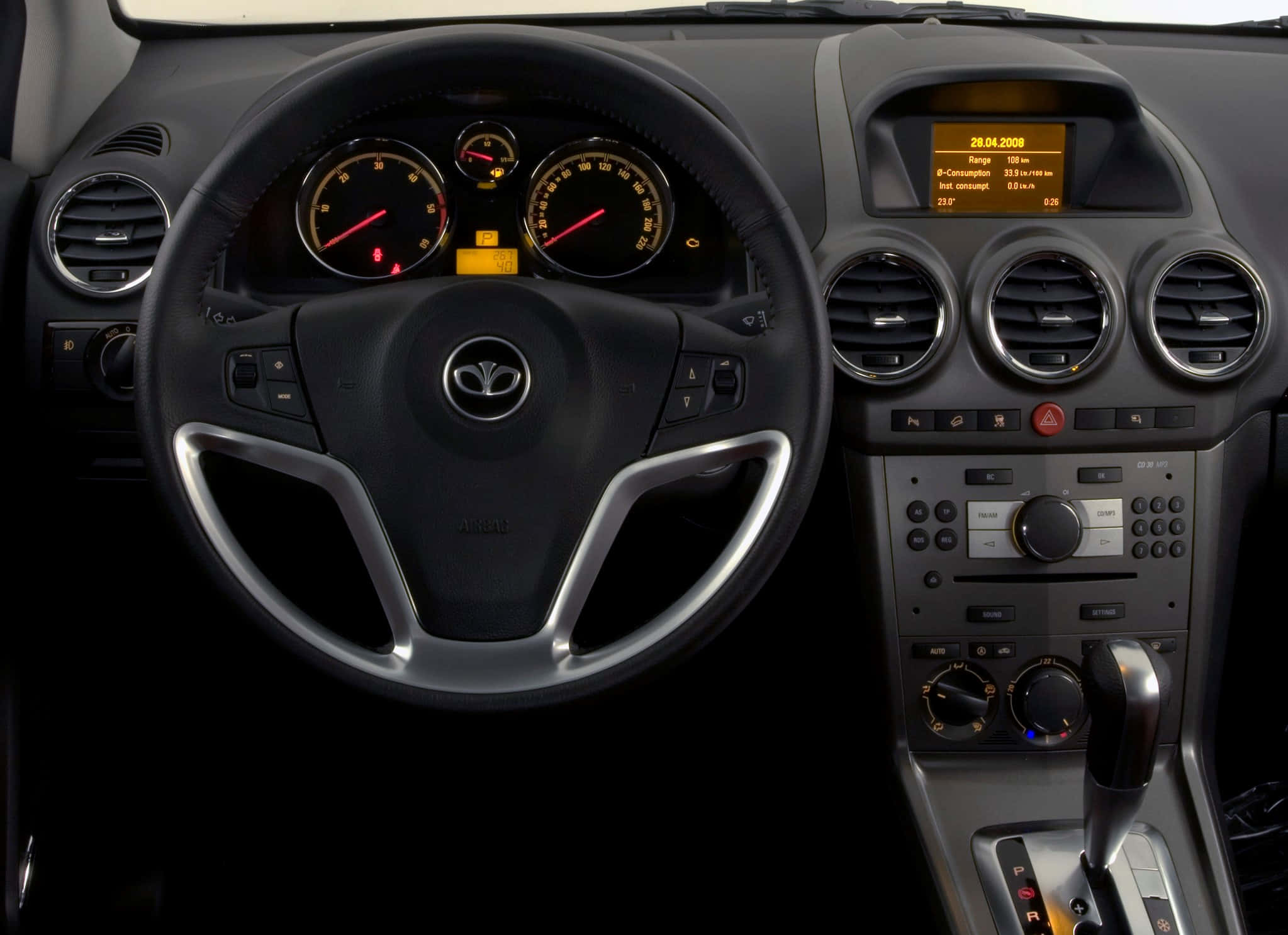 Daewoo Winstorm, sleek black car, illuminated dashboard gauges, Full HD Desktop Wallpaper