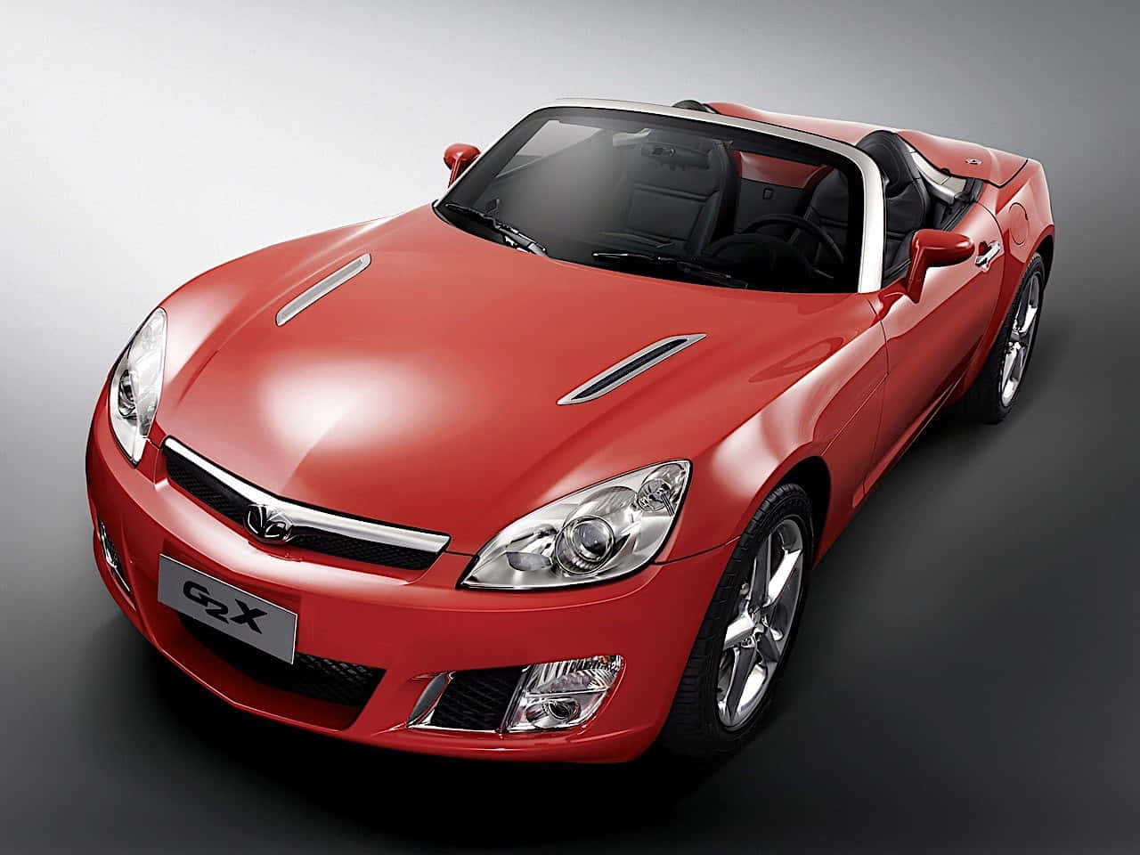 Daewoo, glossy red convertible sports car, silver accents, HD Desktop Wallpaper