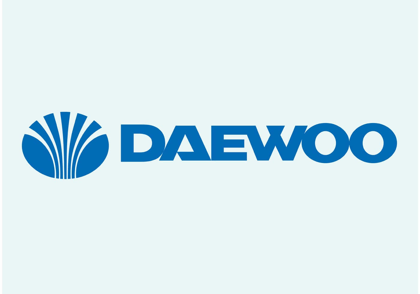 Daewoo, blue Daewoo logo, stylized shell emblem, HD Desktop Wallpaper