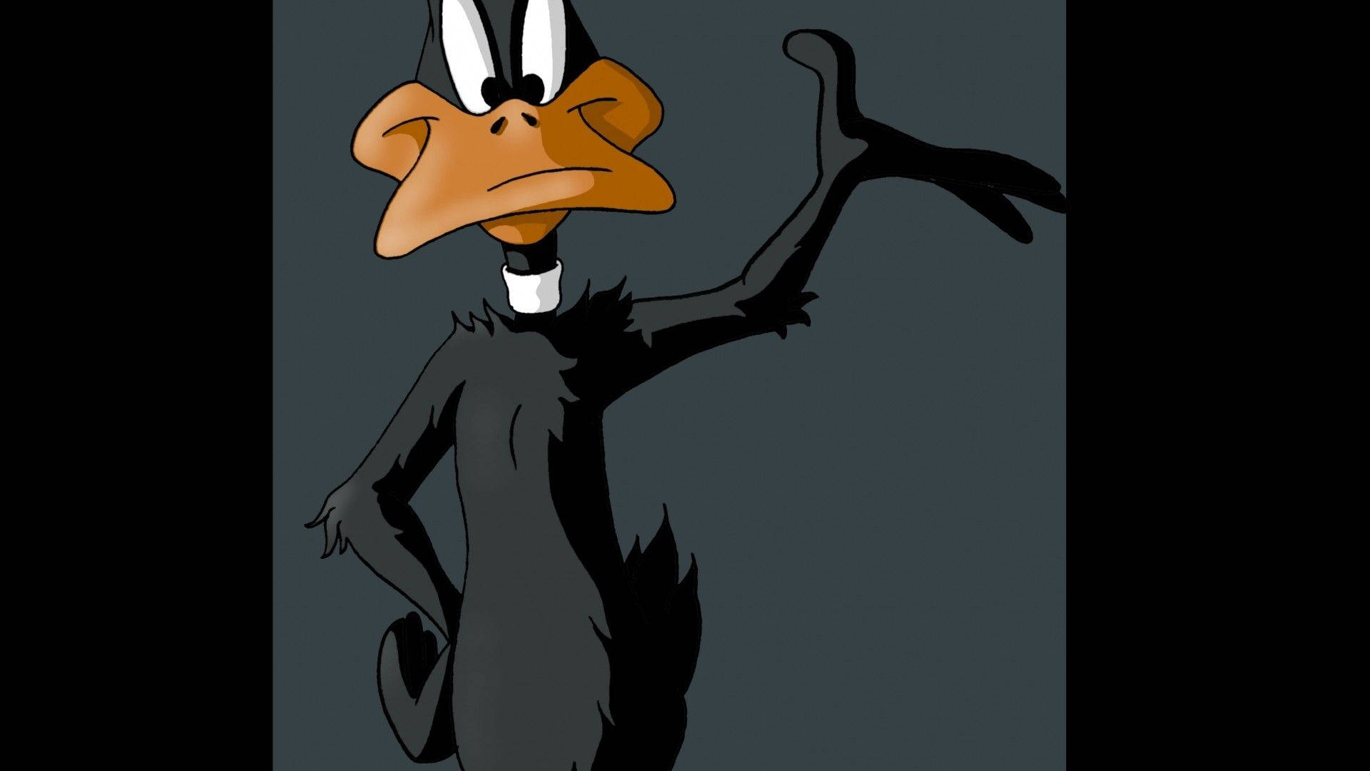 Daffy Duck, vintage cartoon, stern expression, Full HD Desktop Wallpaper