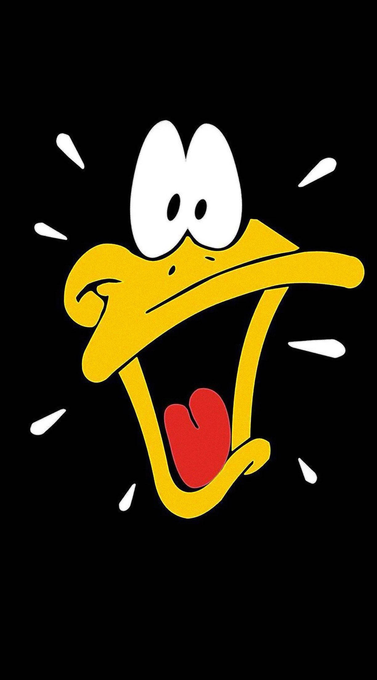 Daffy Duck, wide open beak, surprised eyes, Full HD Phone Wallpaper