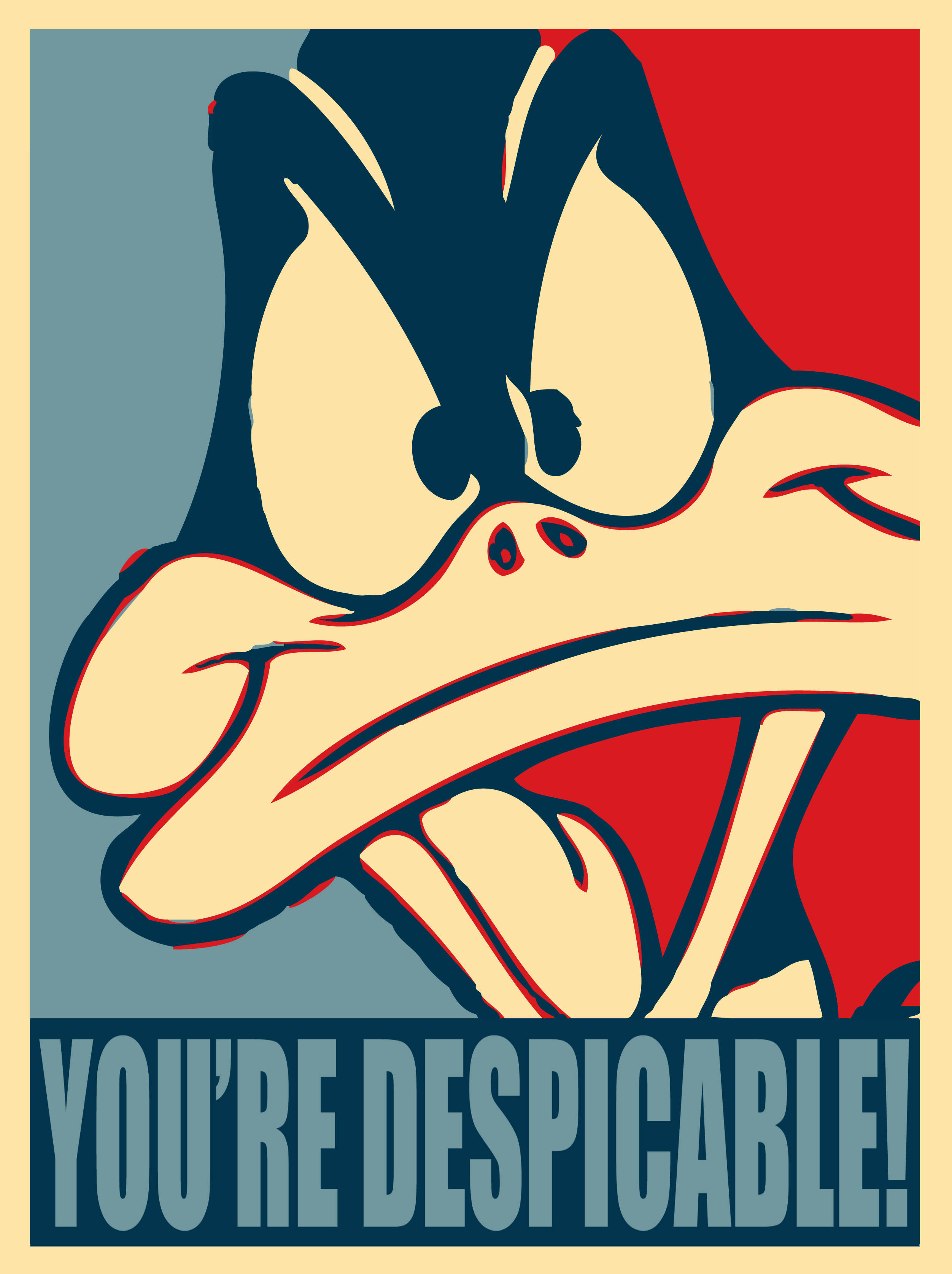 Daffy Duck, angry expression, bold text, 2K Phone Wallpaper