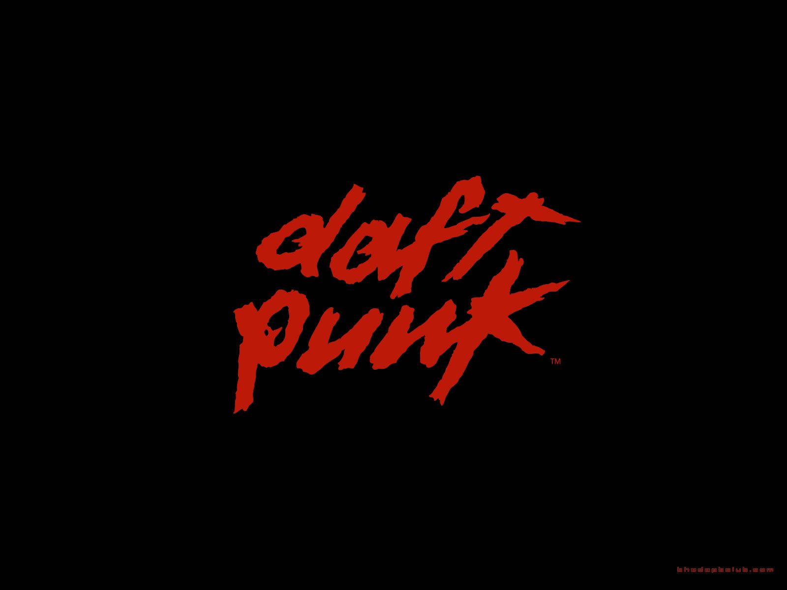 Daft Punk, red, graffiti-style font, HD Desktop Wallpaper