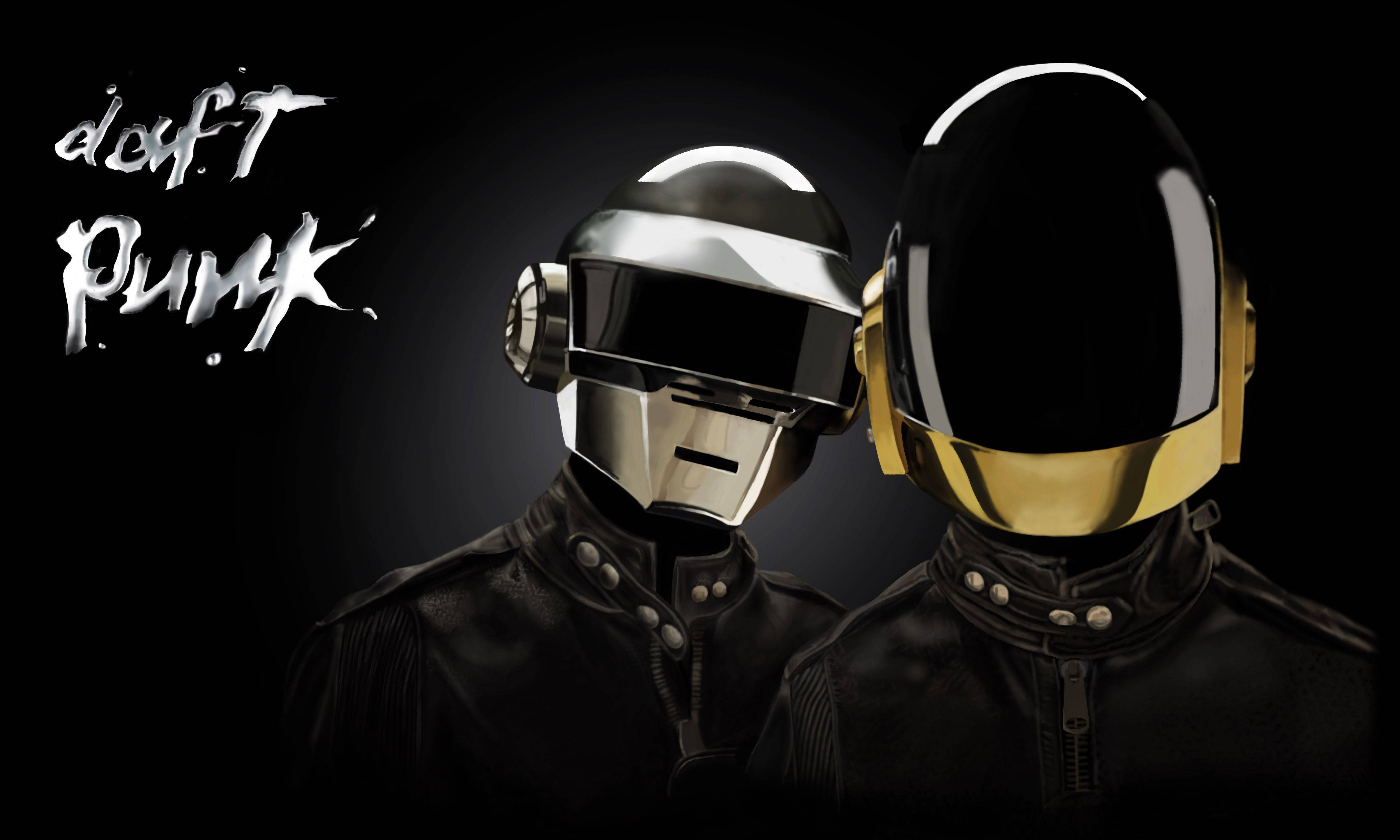 Daft Punk, silver helmets, gold helmets, 4K Desktop Wallpaper