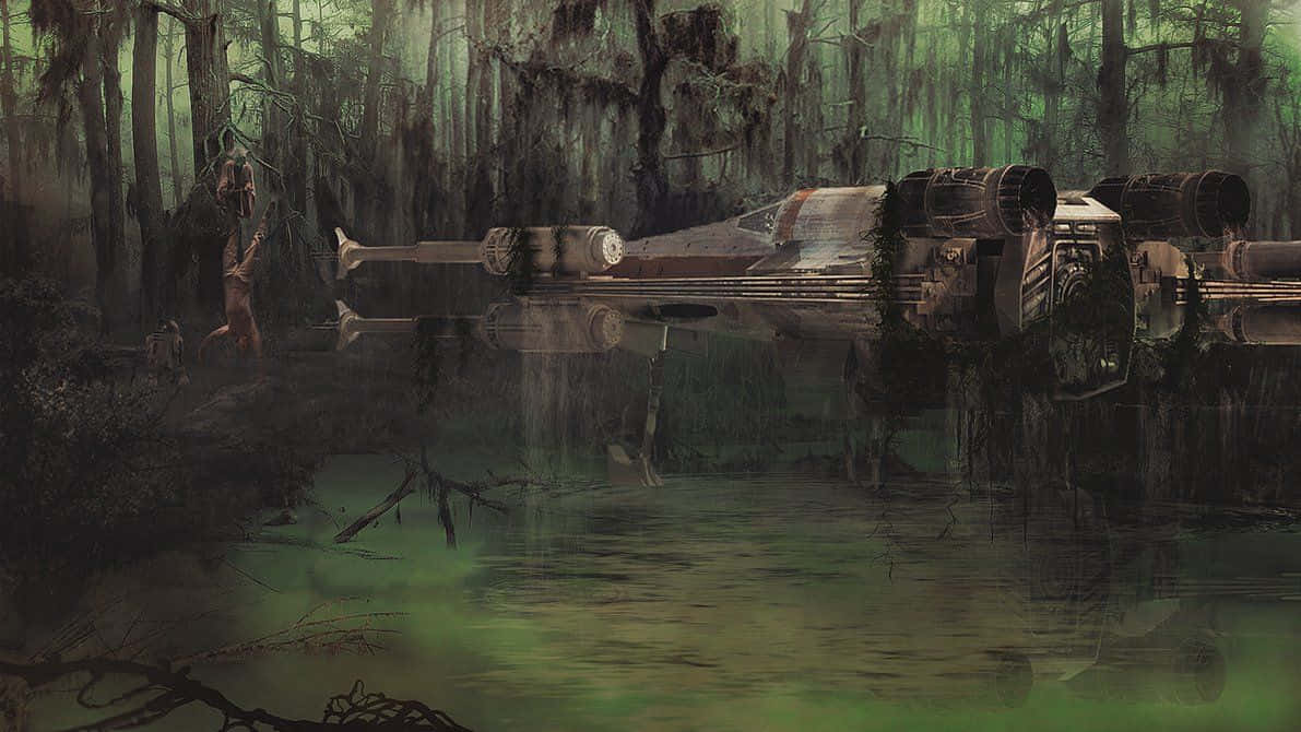 Dagobah, swamp, crash site, SD Desktop Wallpaper
