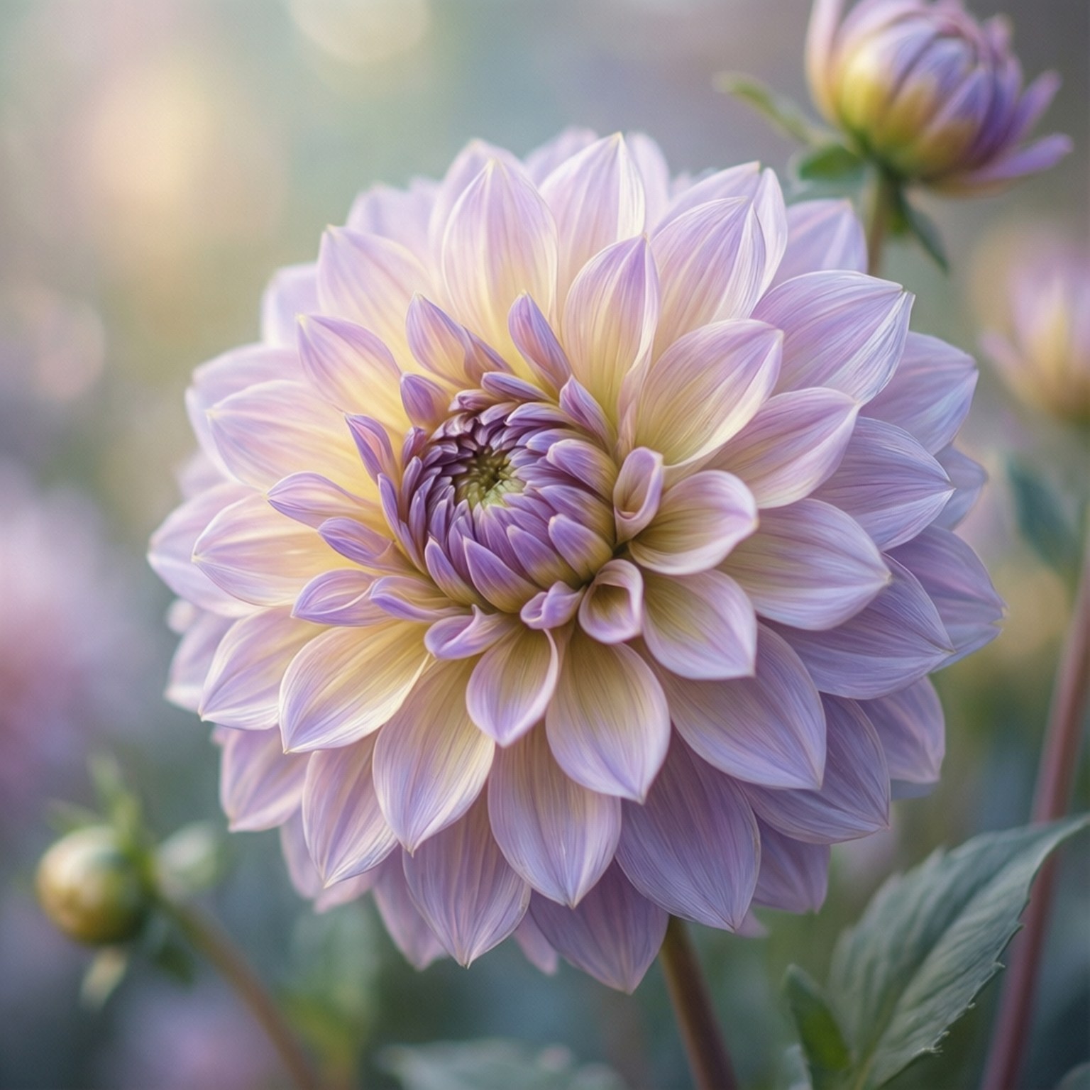 Lavender Cream Dream, dahlia, lavender, HD Desktop Wallpaper