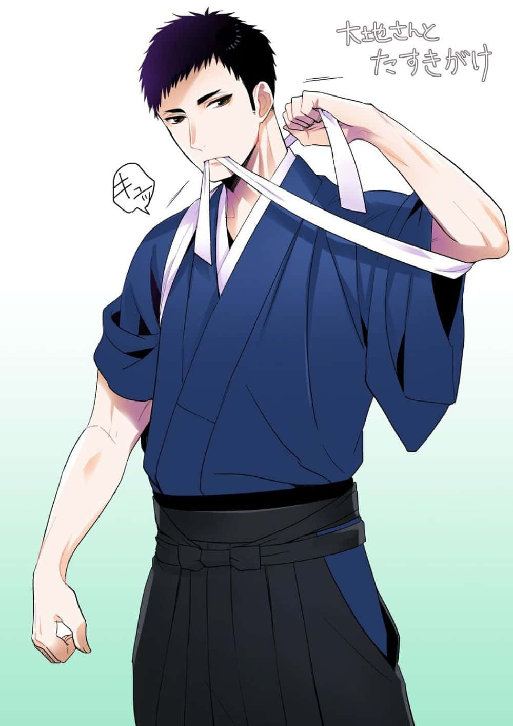 Daichi Sawamura, blue traditional outfit, white sash, HD Phone Wallpaper