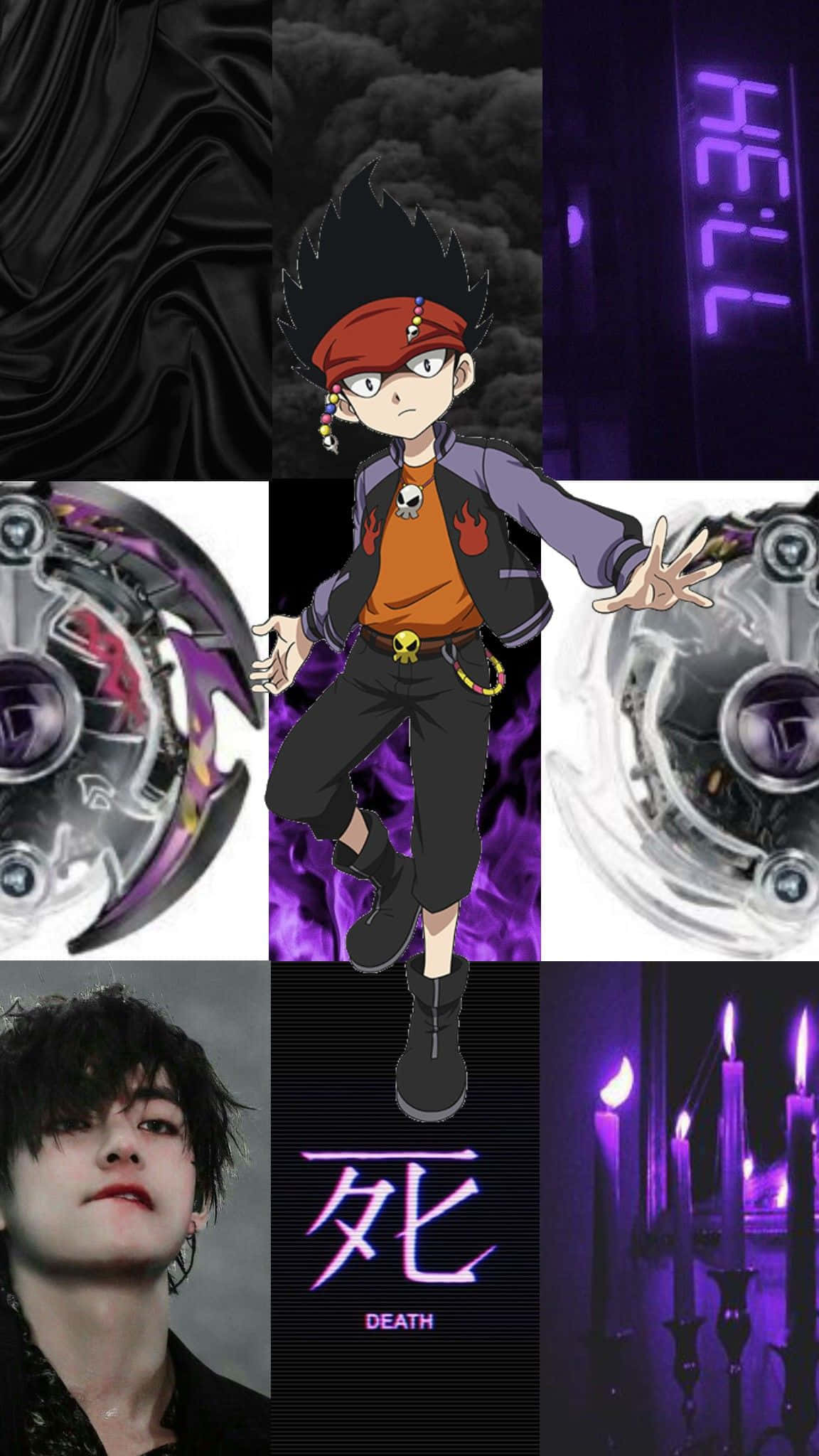 Daigo Kurogami, red headband, glowing purple energy, Full HD Phone Wallpaper