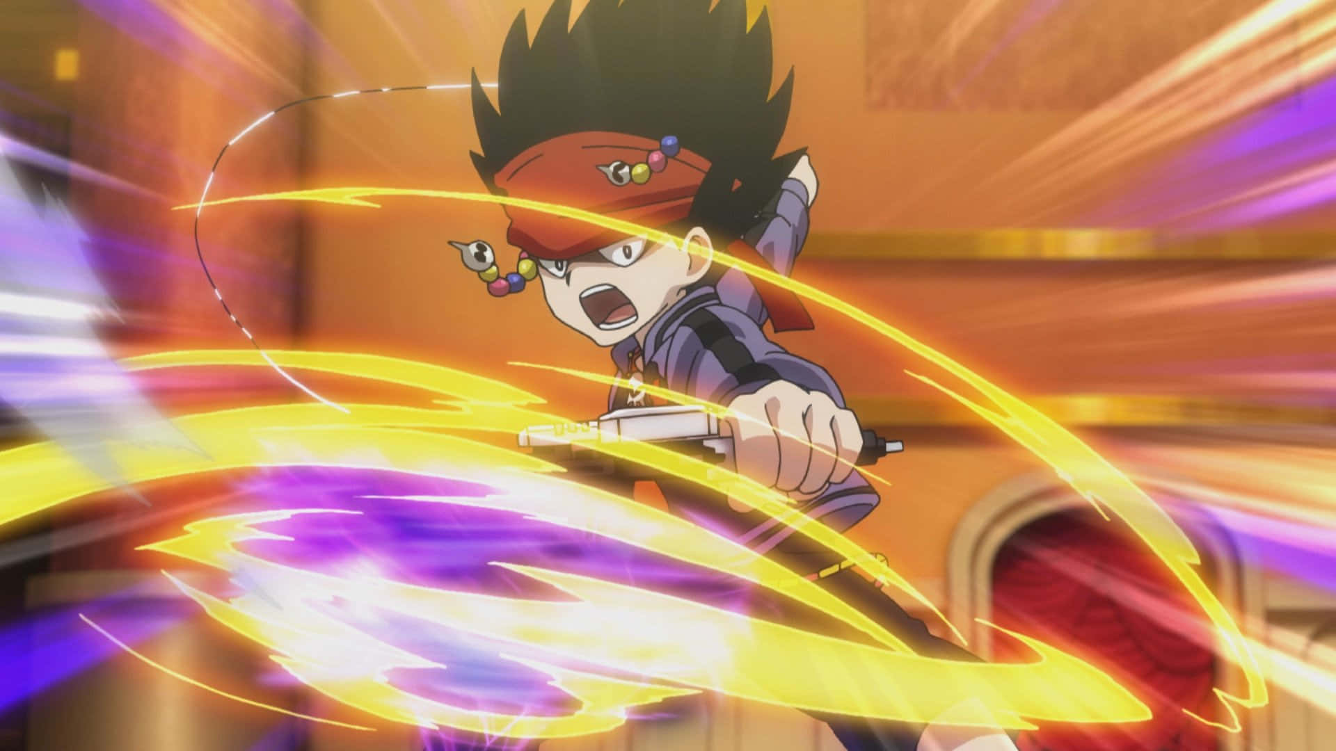 Daigo Kurogami, red headband, glowing yellow energy weapon, Full HD Desktop Wallpaper