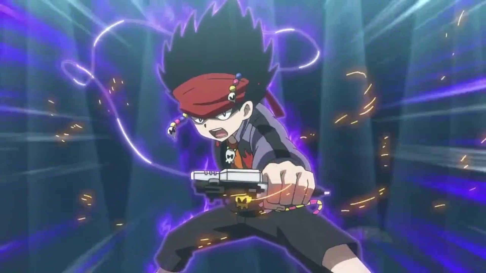 Daigo Kurogami, spiky black hair, red bandana, Full HD Desktop Wallpaper