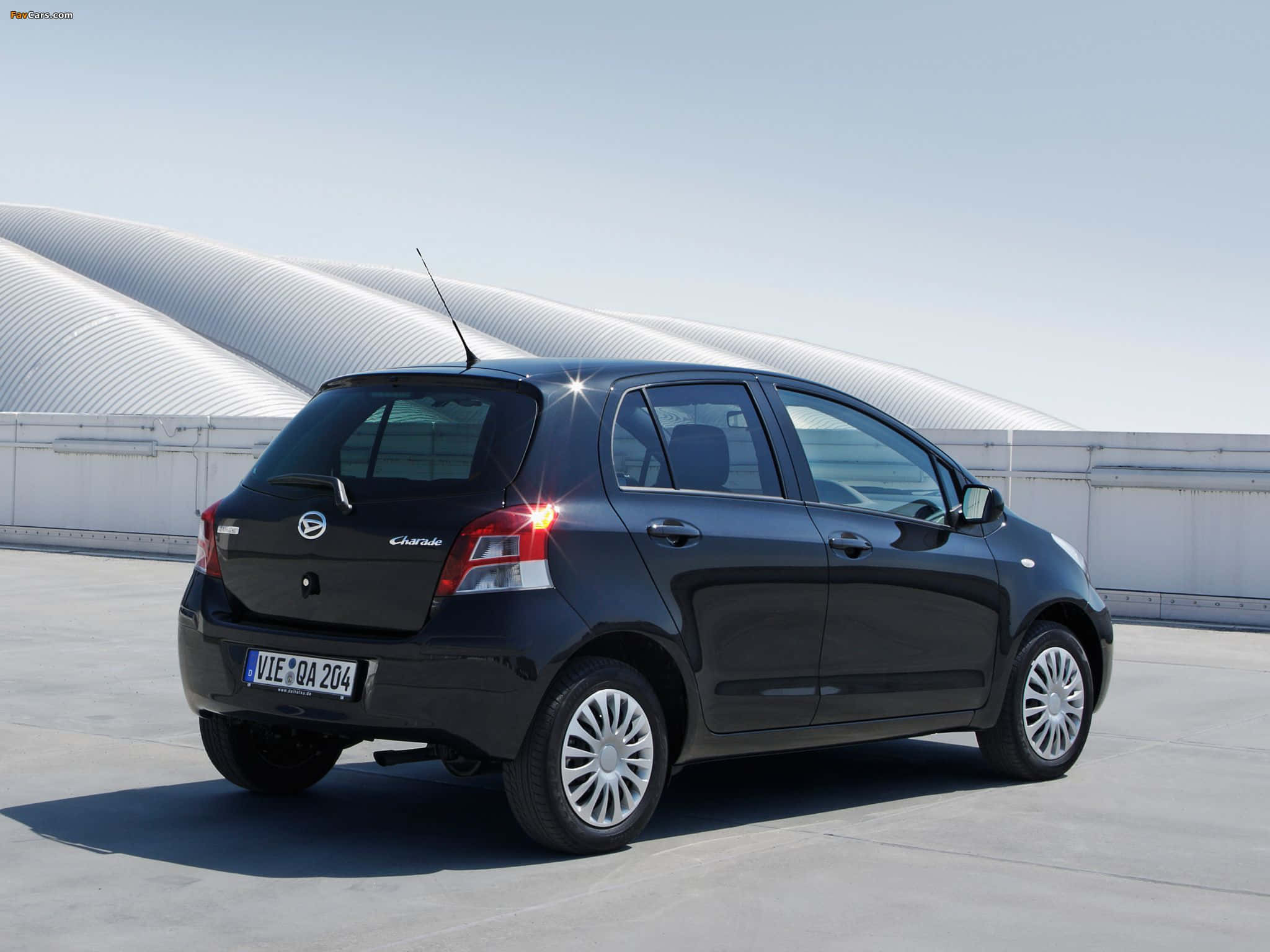 Daihatsu Charade, black, concrete rooftop, Full HD Desktop Wallpaper