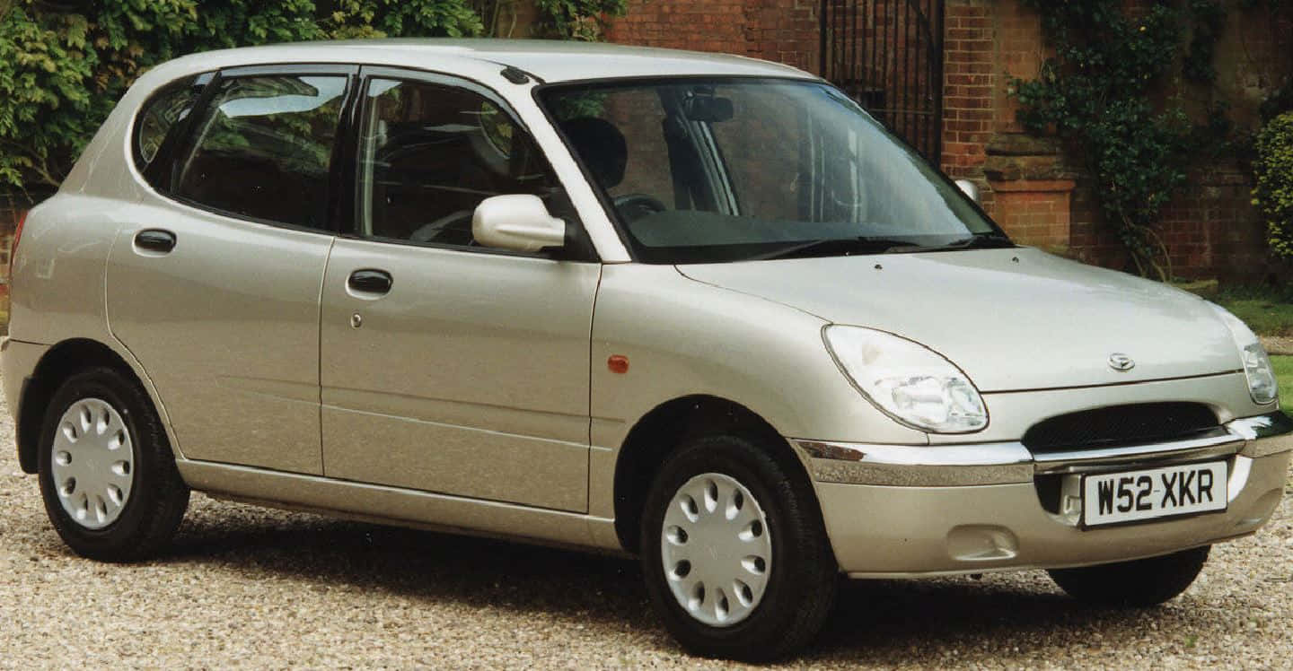 Daihatsu Sirion, silver, gravel, HD Desktop Wallpaper