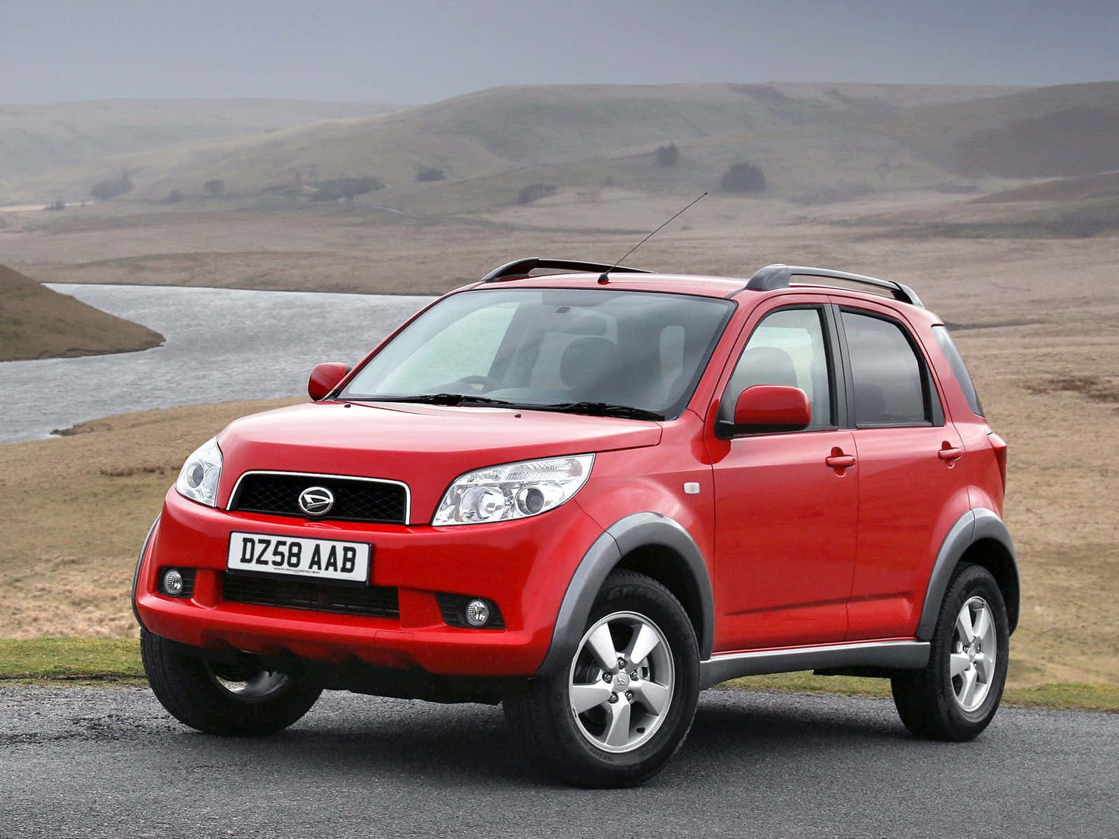 Daihatsu Terios, vibrant red, gravel road, HD Desktop Wallpaper
