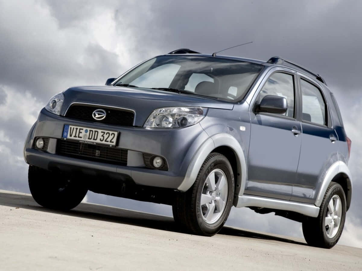 Daihatsu Terios, sleek silver SUV, concrete, SD Desktop Wallpaper