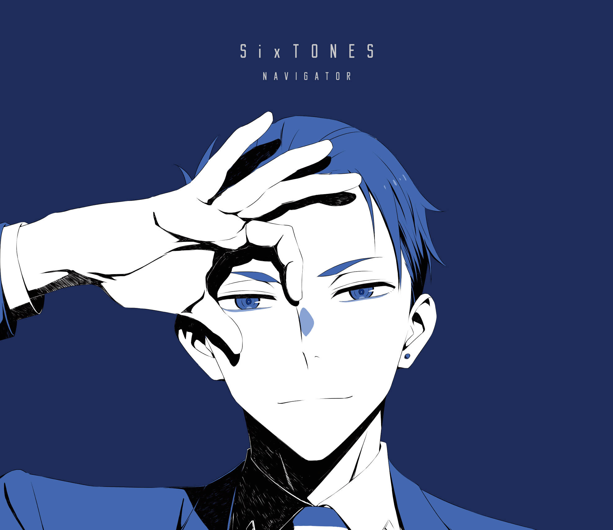 Daisuke Kambe, blue hair, blue eyes, Full HD Desktop Wallpaper
