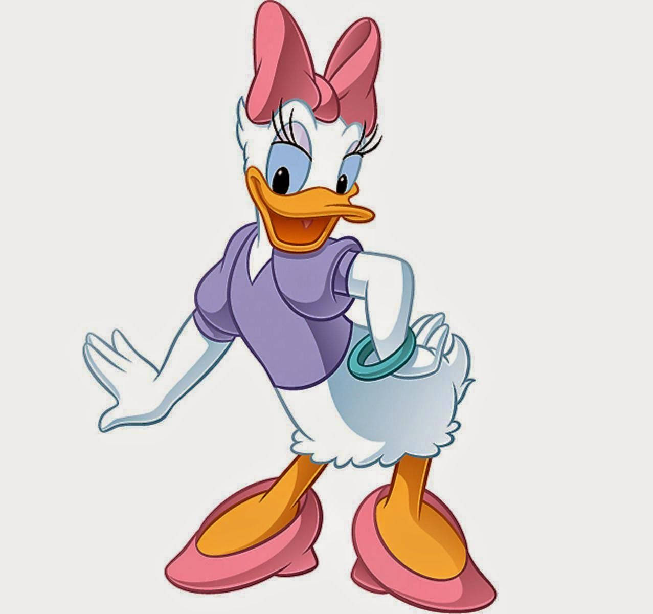 Daisy Duck, purple top, pink bow, SD Desktop Wallpaper