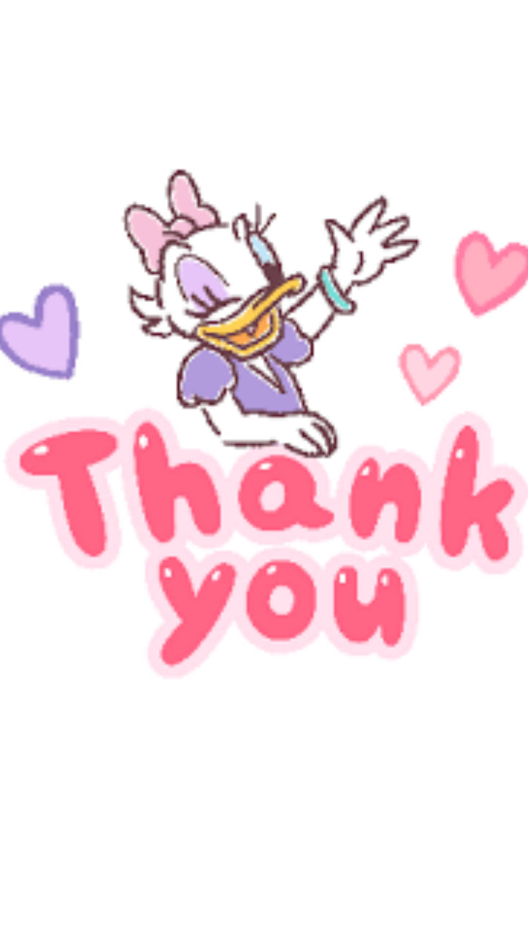 Daisy Duck, hearts, bright pink, Full HD Phone Wallpaper