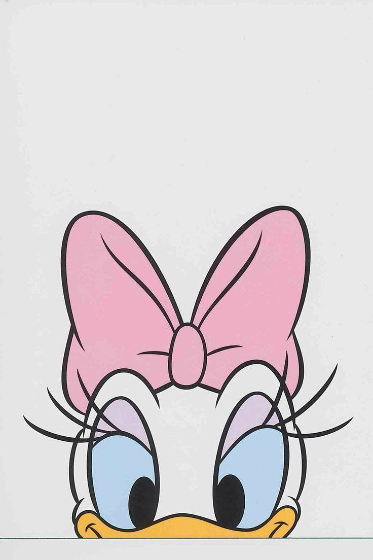 Daisy Duck, blue eyes, pink bow, SD Phone Wallpaper