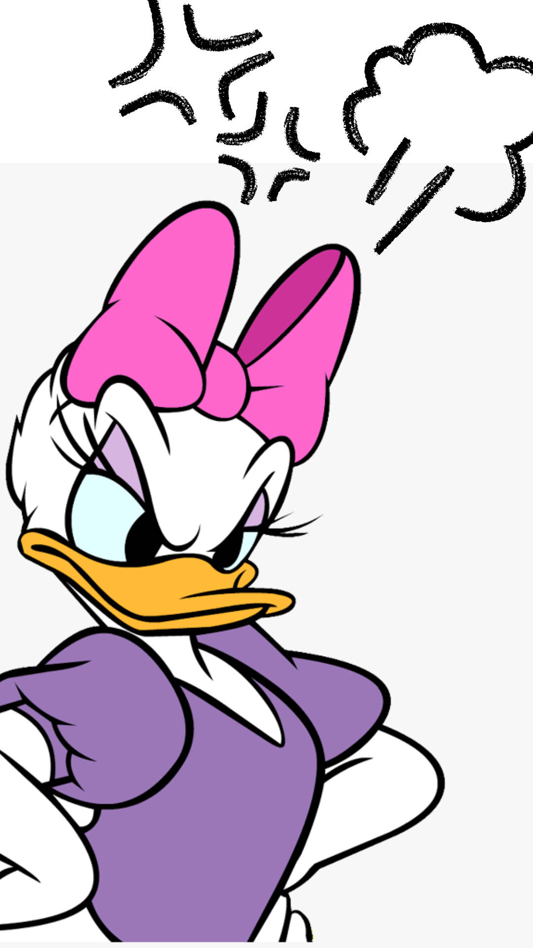 Daisy Duck, purple dress, pink bow, Full HD Phone Wallpaper