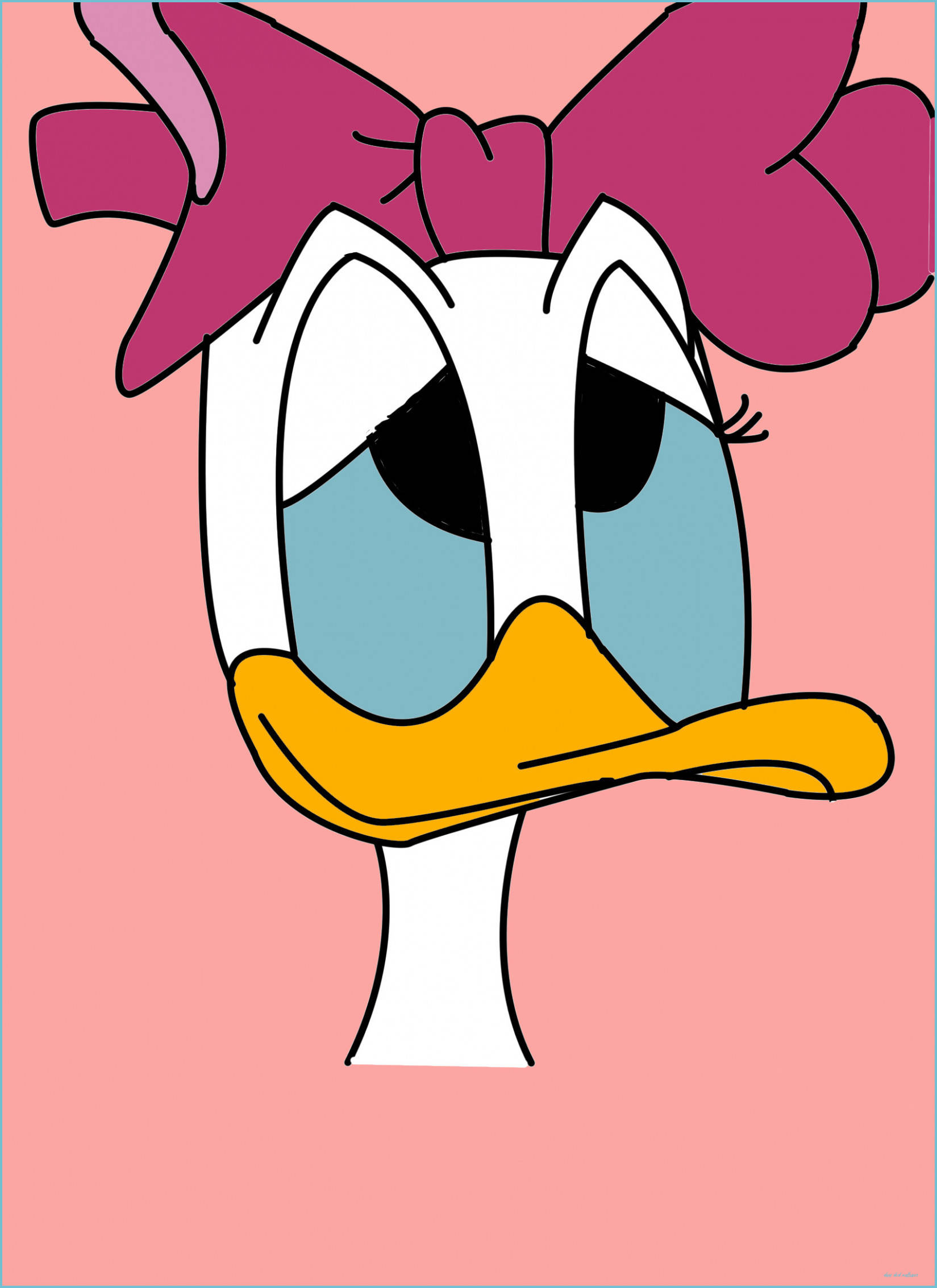 Daisy Duck, pink bow, tired eyes, Full HD Phone Wallpaper