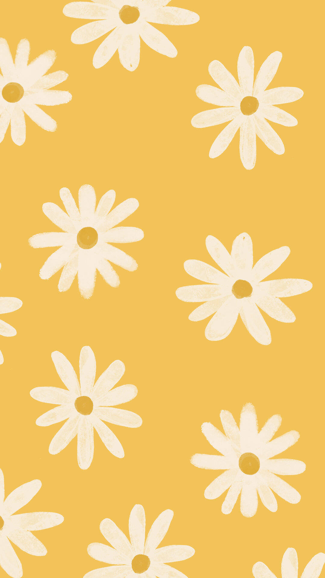 White Daisy iPhone, mustard yellow, textured petals, Full HD Phone Wallpaper