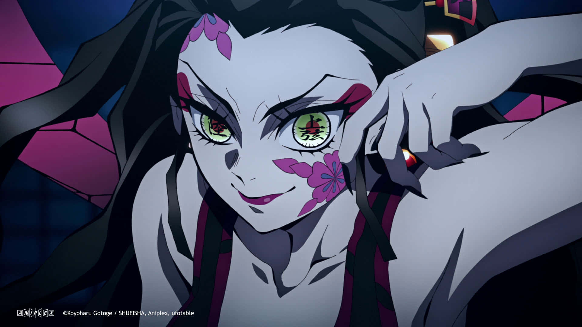 Daki, Demon Slayer, white skin, Full HD Desktop Wallpaper