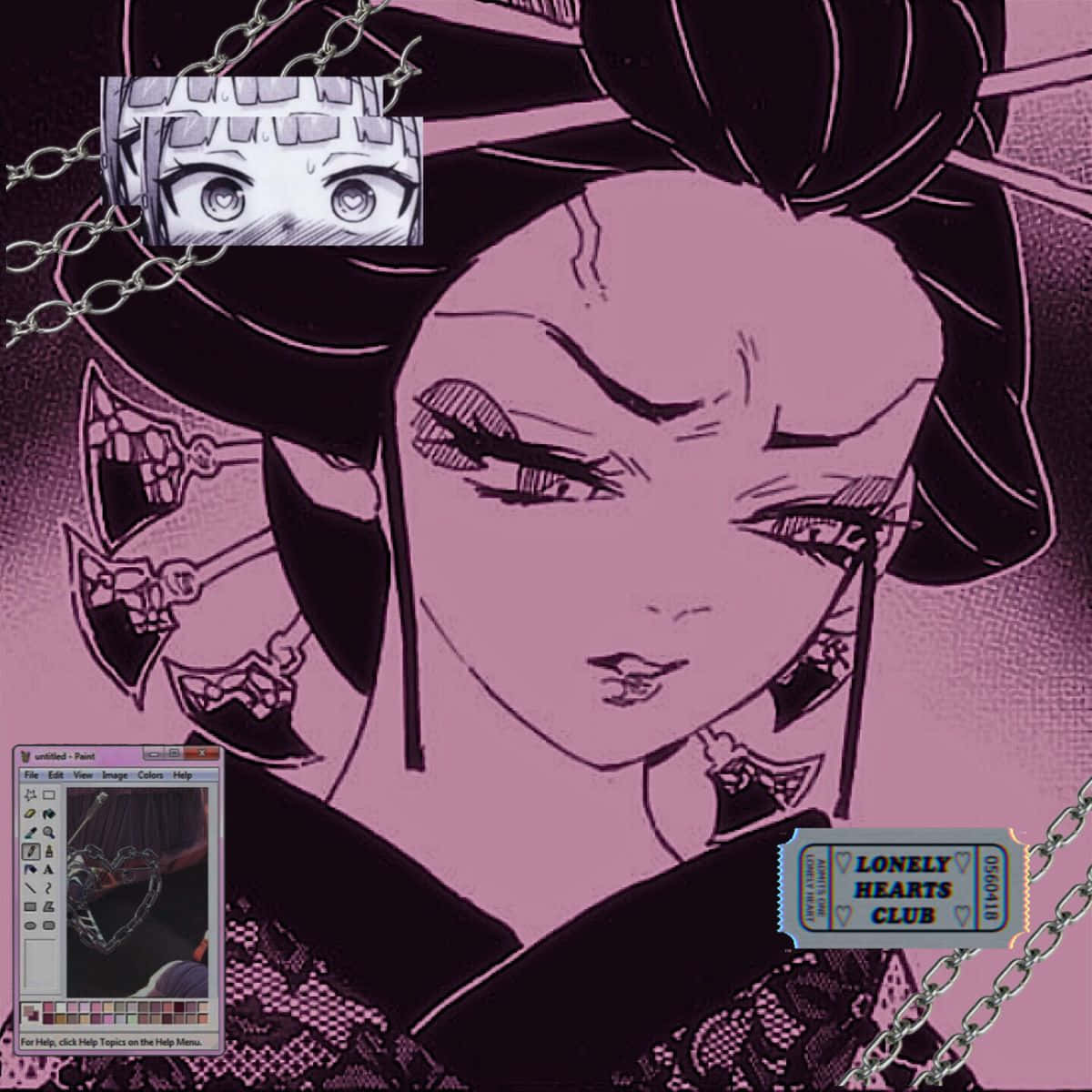 Daki, Demon Slayer, pink skin, SD Desktop Wallpaper