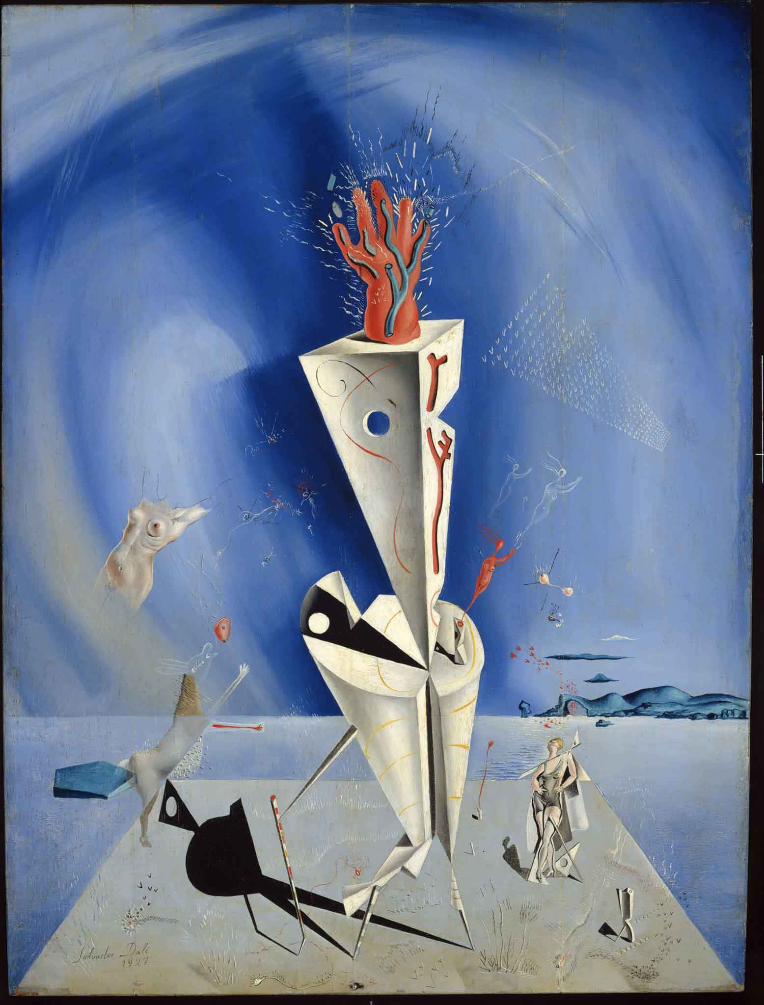 Dali, Apparatus And Hand, white geometric structure, Full HD Phone Wallpaper