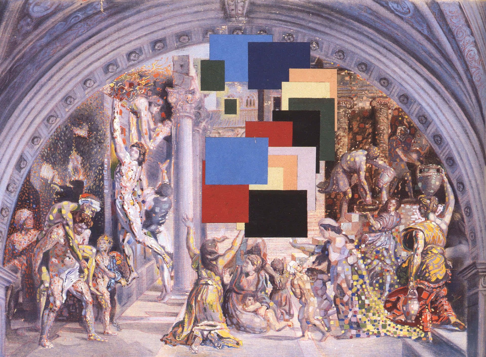 Dali, church, mythological figures, Full HD Desktop Wallpaper