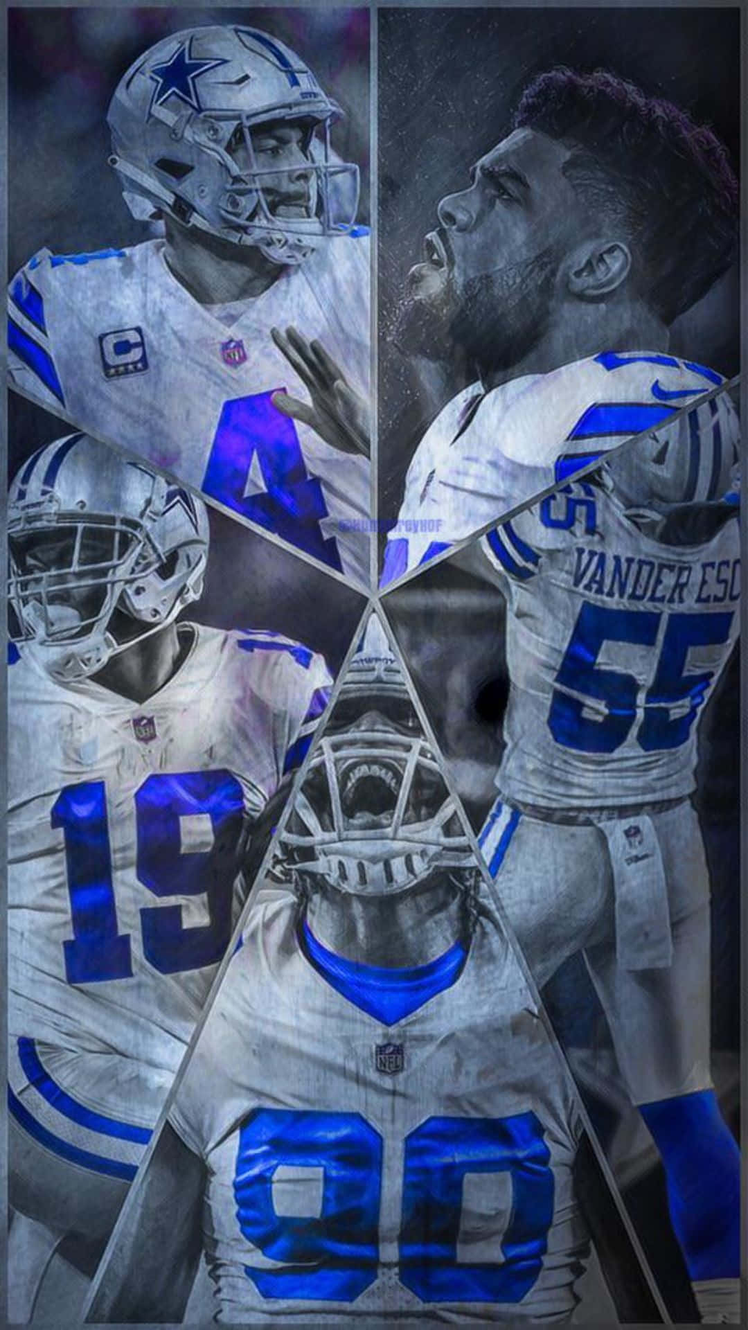 Dallas Cowboys, iPhone, white and blue uniforms, Full HD Phone Wallpaper