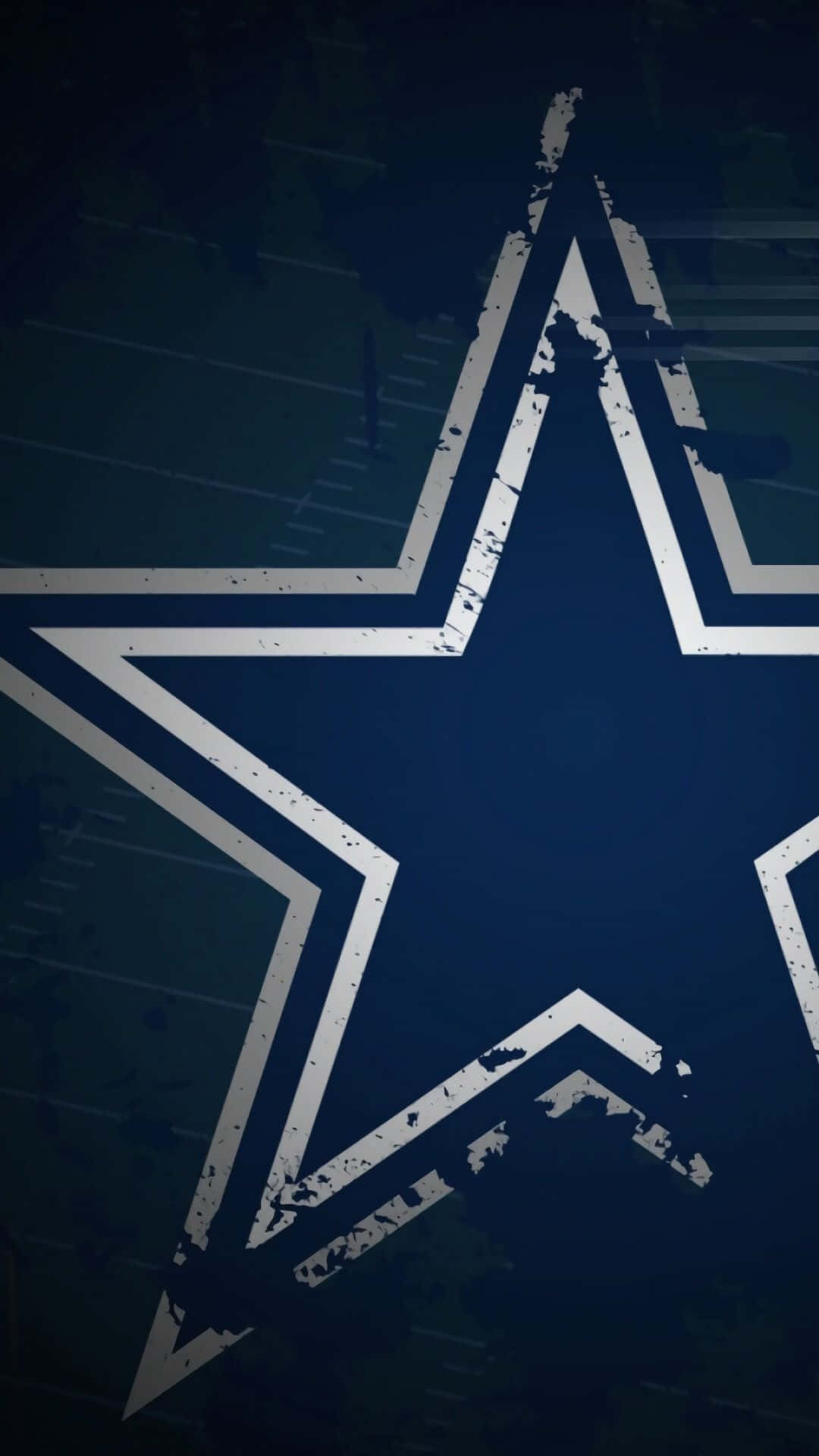 Dallas Cowboys, white star logo, dark blue football field, Full HD Phone Wallpaper