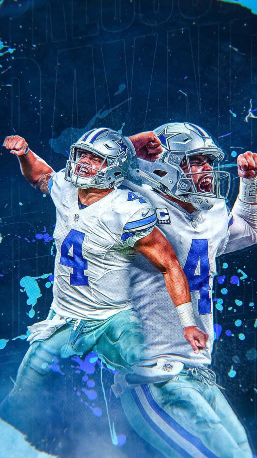 Dallas Cowboys, white jerseys, blue numbers, Full HD Phone Wallpaper