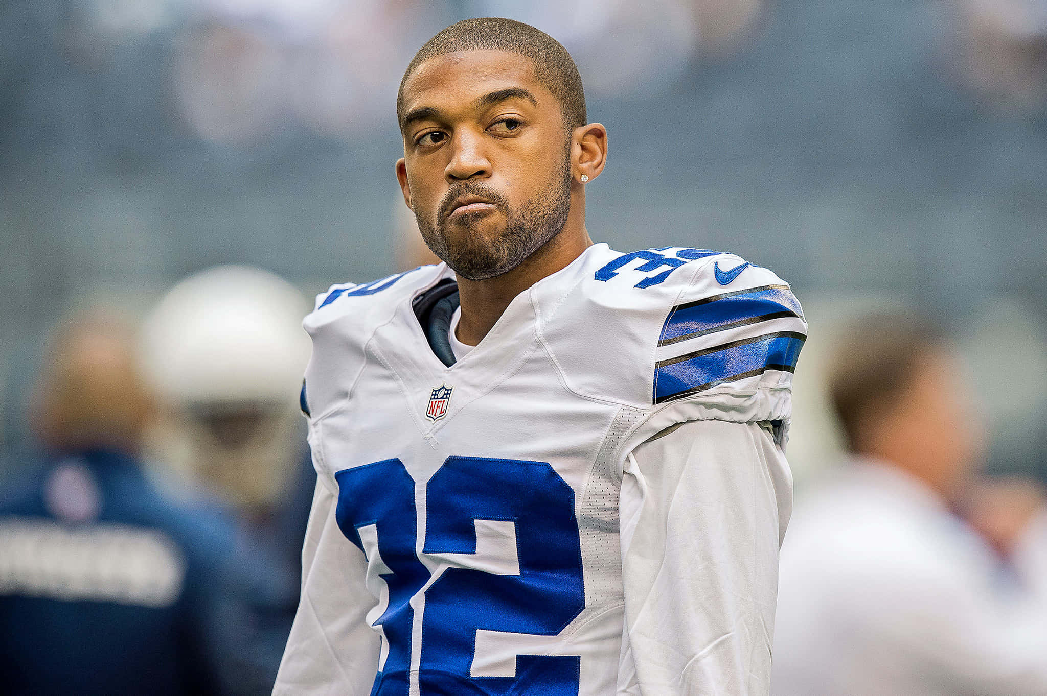 Dallas Cowboys, white and blue uniform, football player, Full HD Desktop Wallpaper