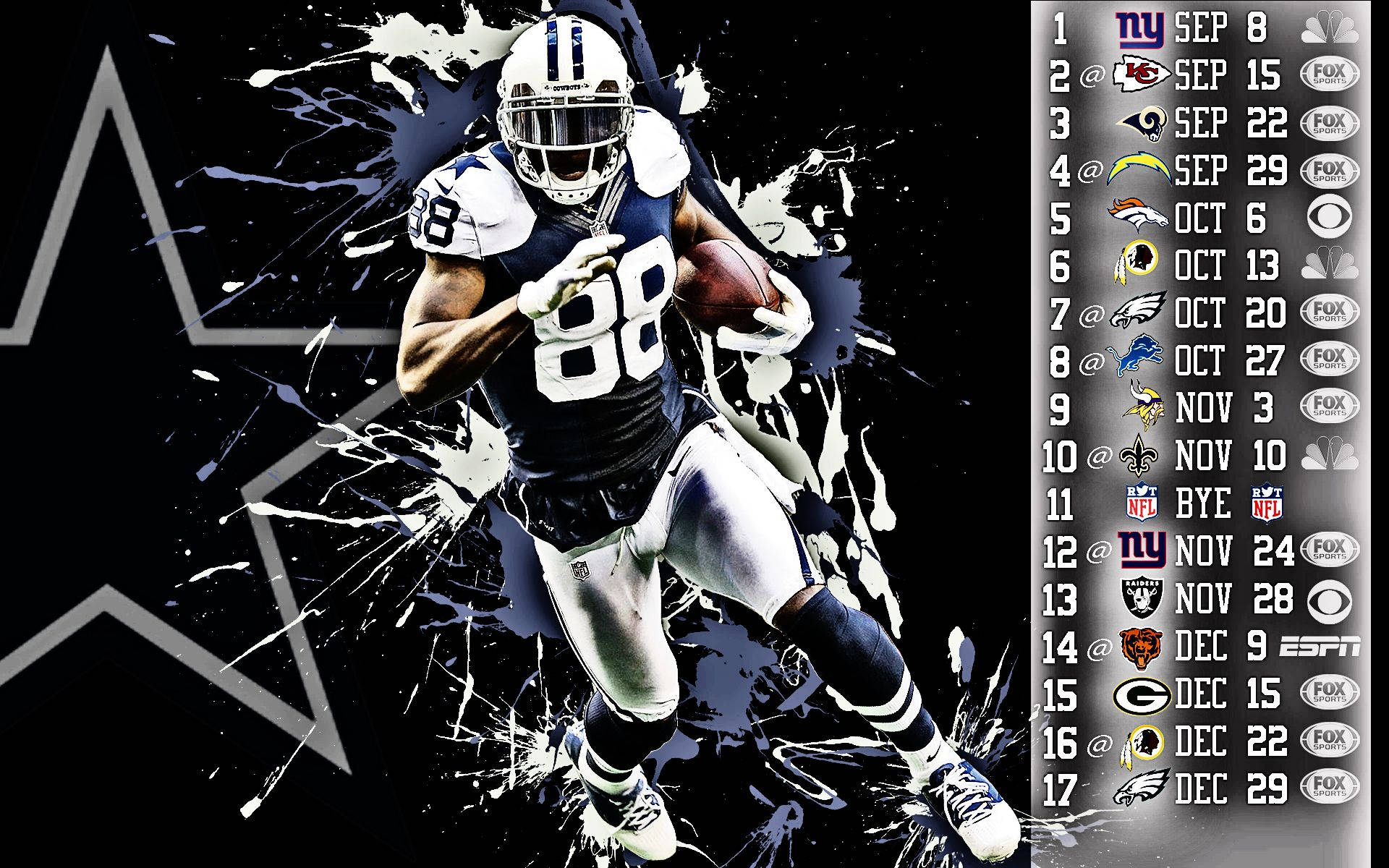 Dallas Cowboys, NFL player, Dallas Cowboys uniform, Full HD Desktop Wallpaper
