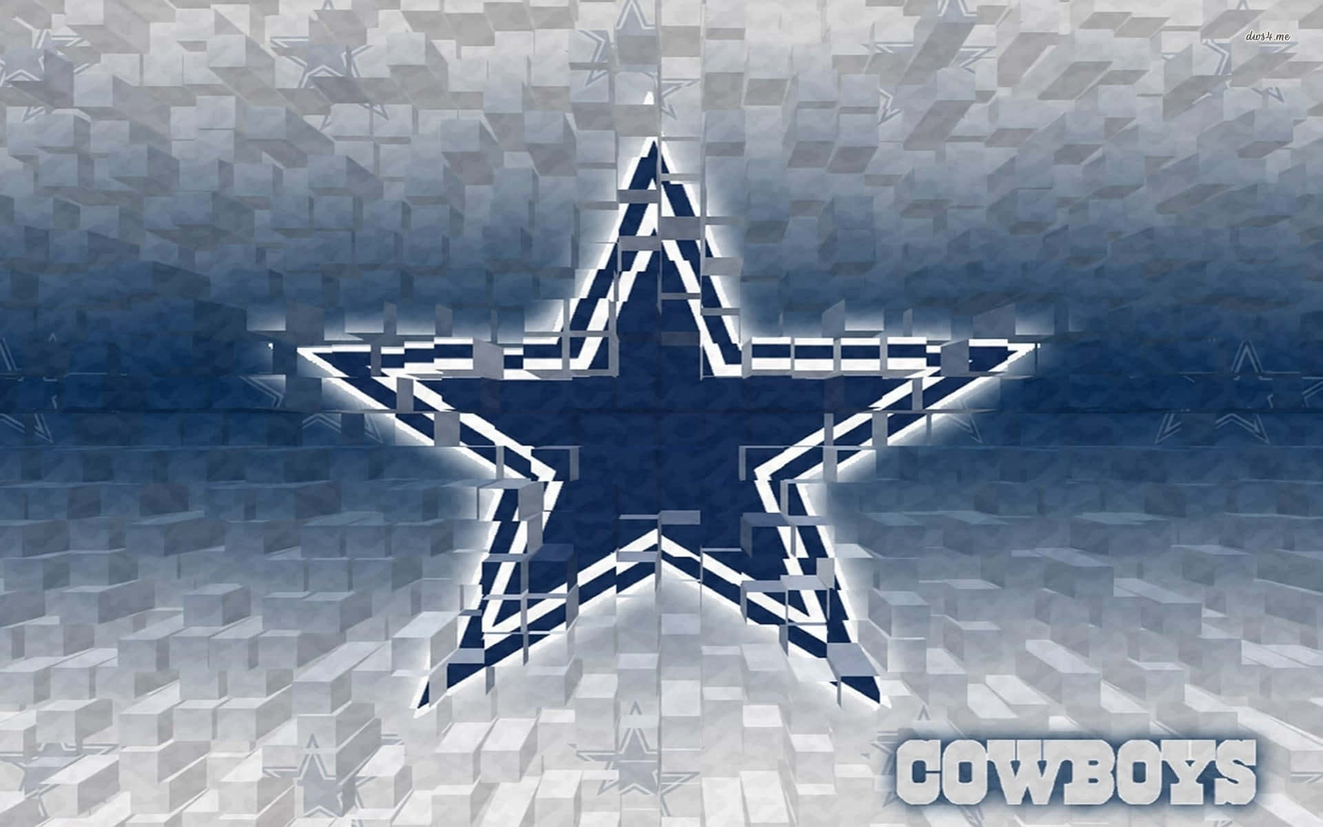 Dallas Cowboys Star, glowing blue star logo, 3d cube mosaic background, Full HD Desktop Wallpaper