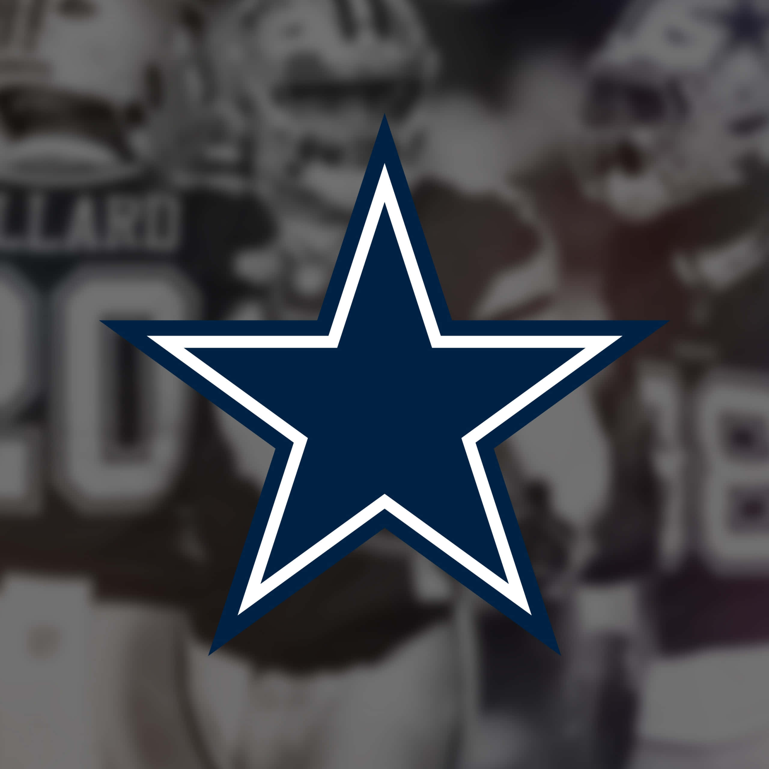 Dallas Cowboys Star, blue star, white outline, 2K Desktop Wallpaper