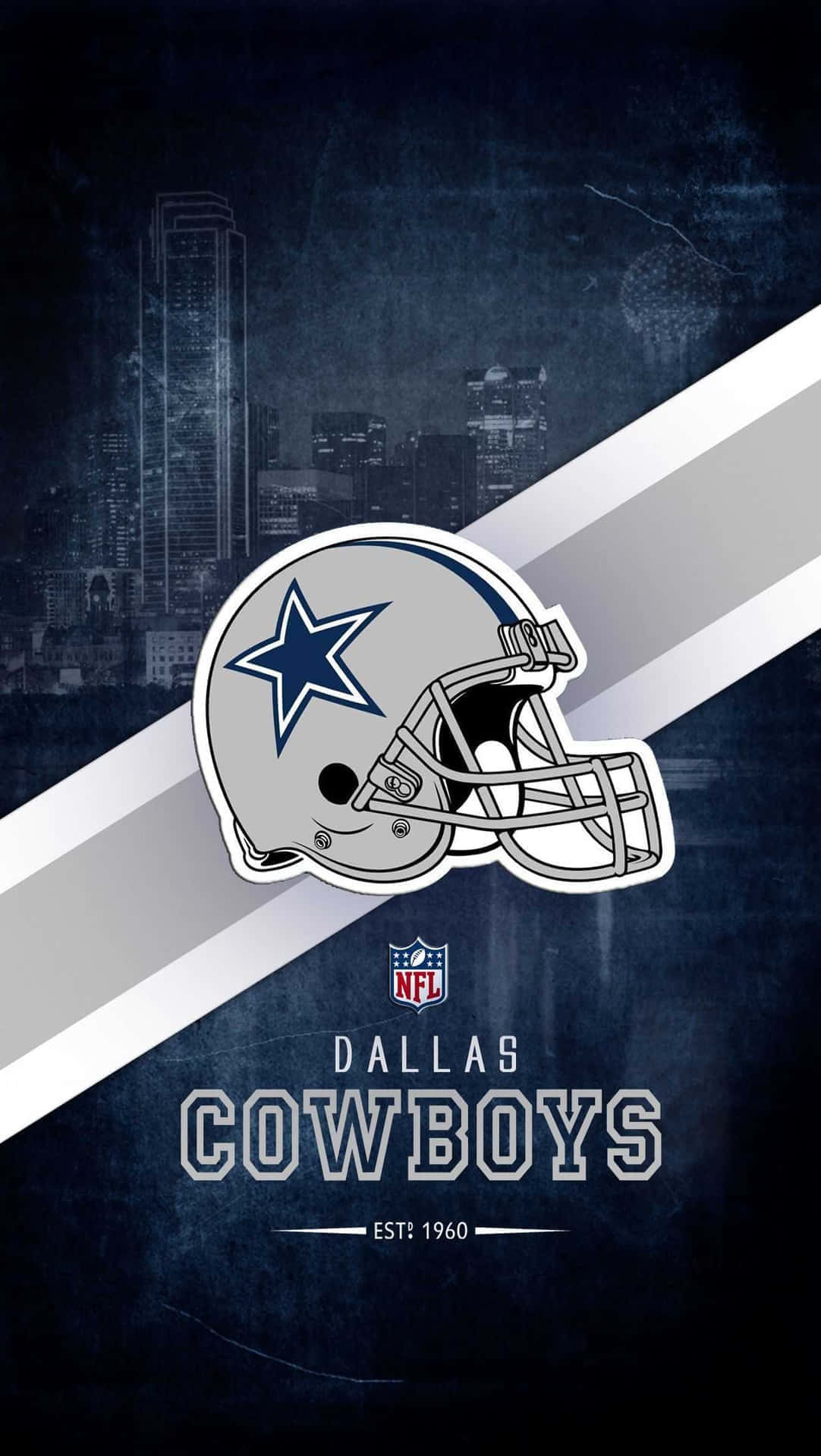 Dallas Cowboys, football helmet, dark city skyline, Full HD Phone Wallpaper