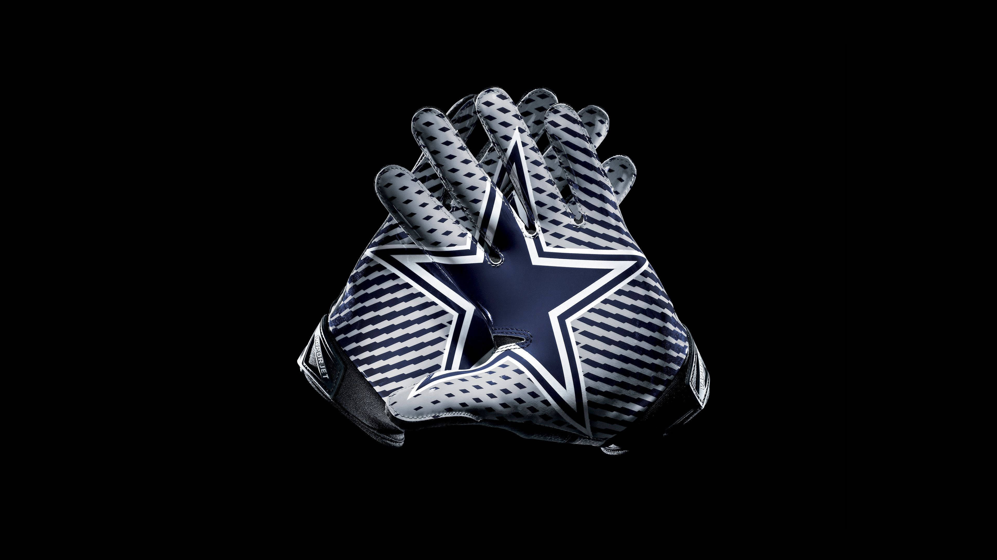 Dallas Cowboys, Blue Star, gloves, 4K Desktop Wallpaper
