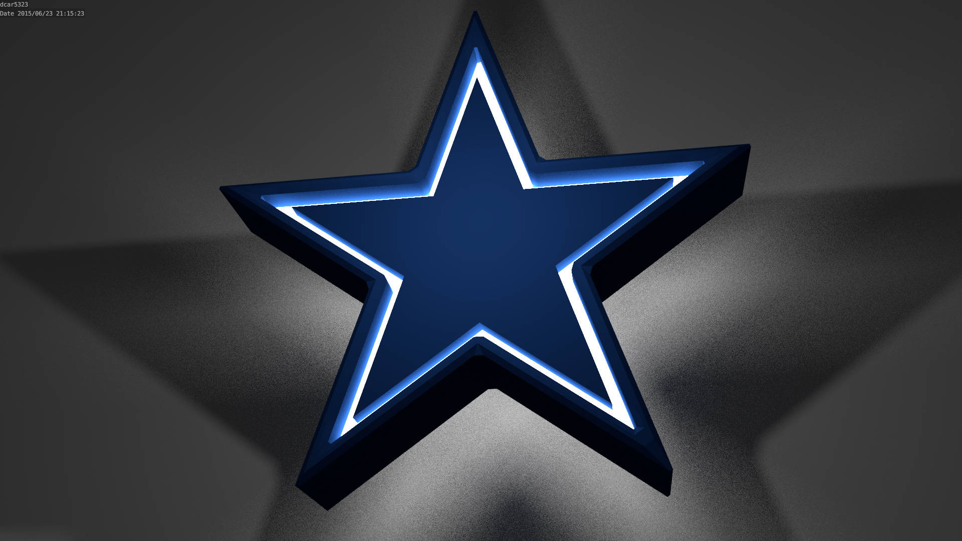 Dallas Cowboys, glowing blue star, bright white neon edges, Full HD Desktop Wallpaper
