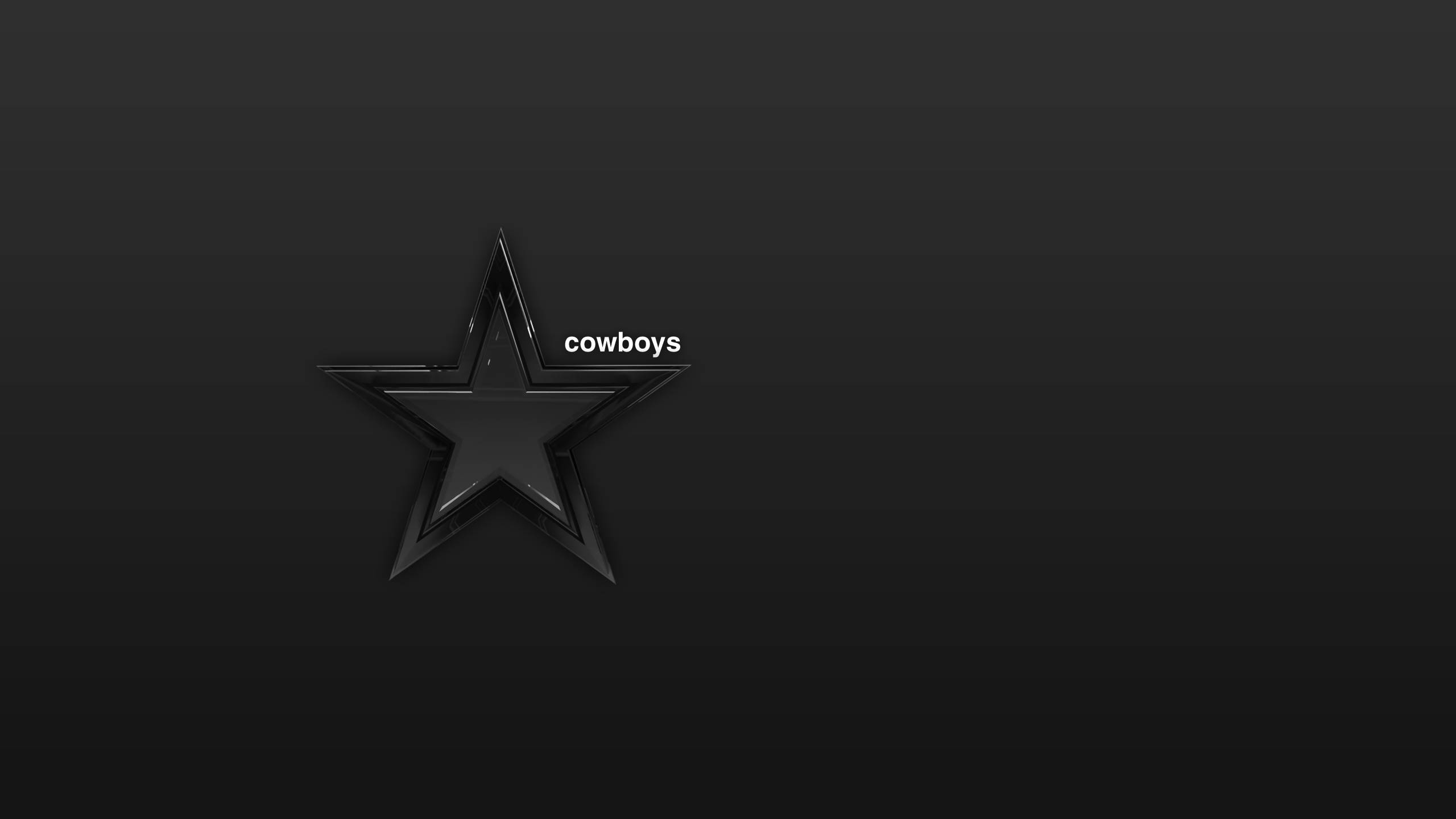 Dallas Cowboys, black star logo, white text, 2K Desktop Wallpaper