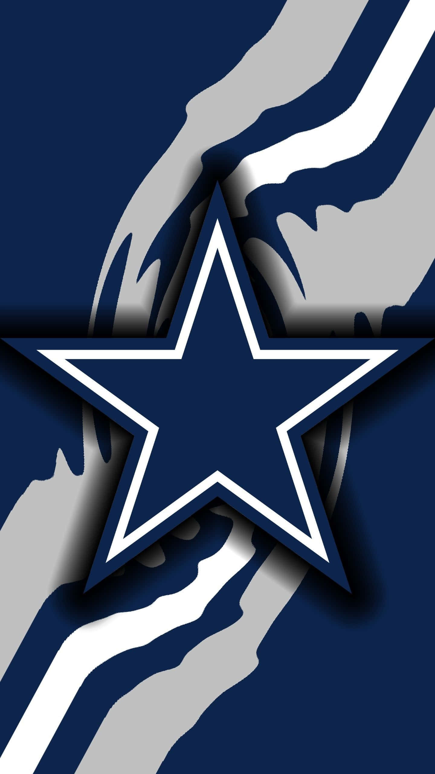 Dallas Cowboys, blue star, white outline, 2K Phone Wallpaper