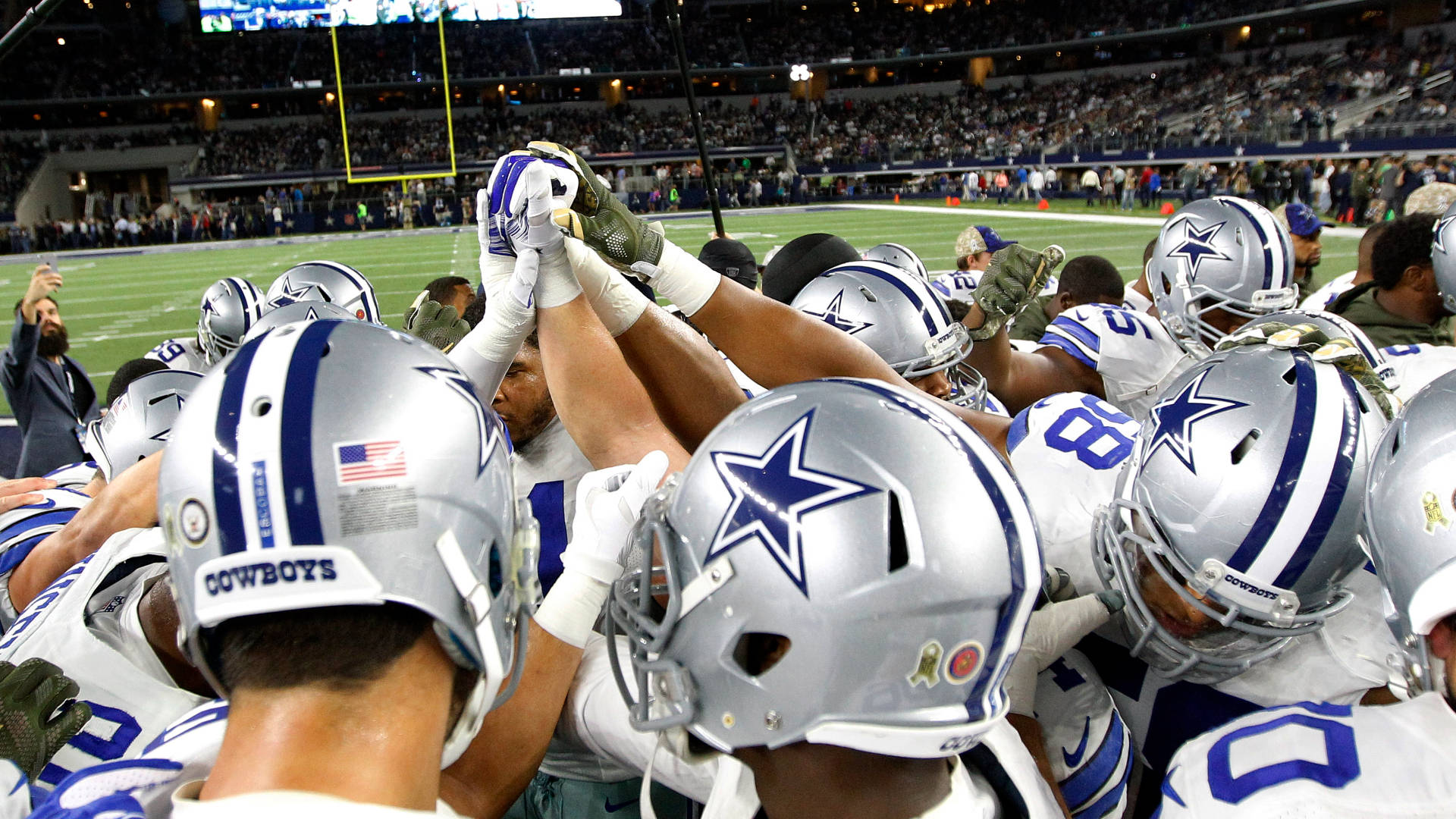 Dallas Cowboys, stadium lights, football players, Full HD Desktop Wallpaper